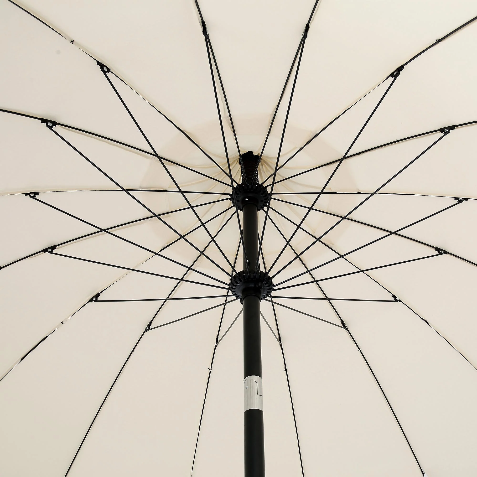 Hacienda 2.4M Beige Beaded Carousel Garden Parasol with Fringe Tassels and Aluminium Tilt - Image 11