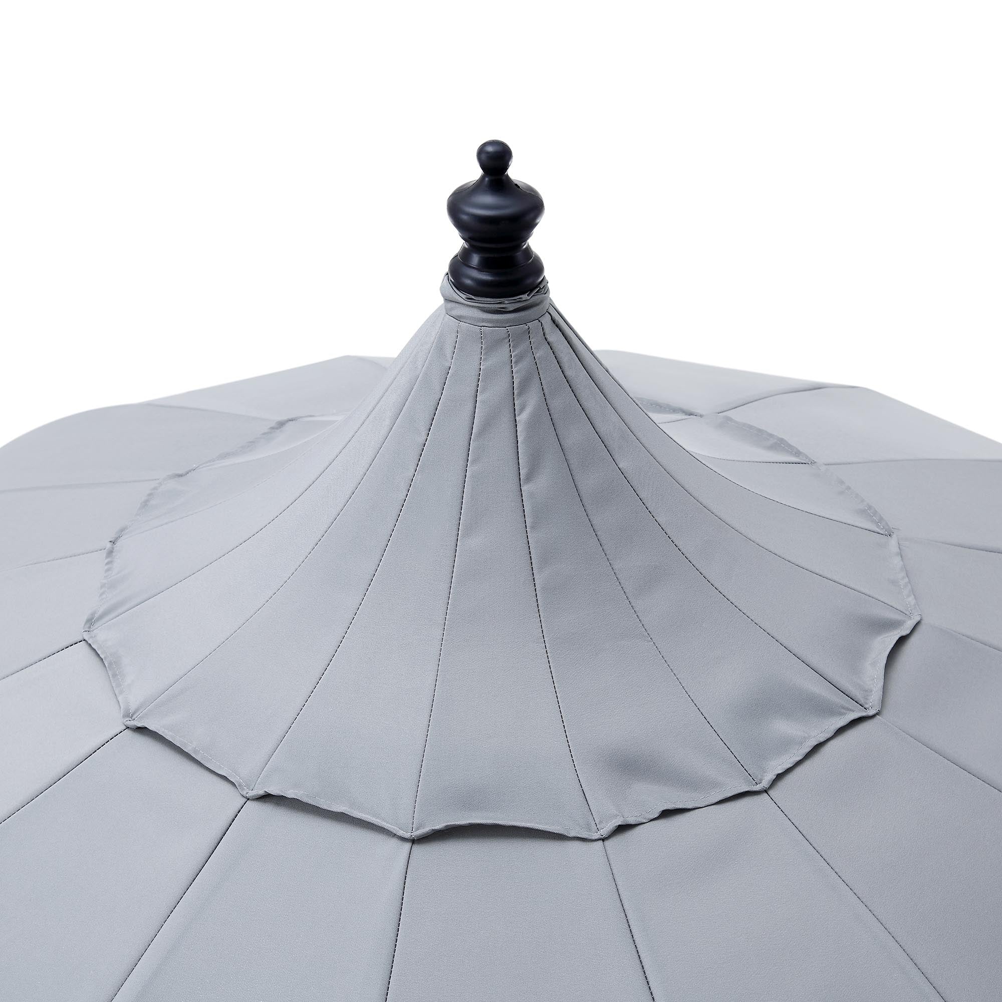 Hacienda 2.4M Light Grey Beaded Carousel Garden Parasol with Fringe Tassels and Aluminium Tilt - Image 9