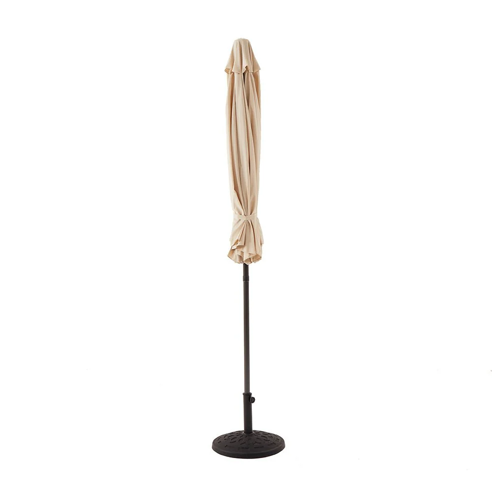3M LED Light Aluminium Frame Garden Parasol with Tilt Crank, Beige - Image 12