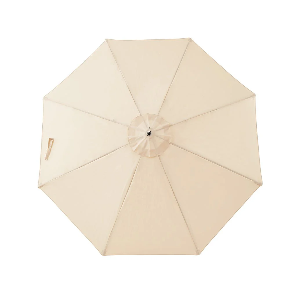 3M LED Light Aluminium Frame Garden Parasol with Tilt Crank, Beige - Image 13