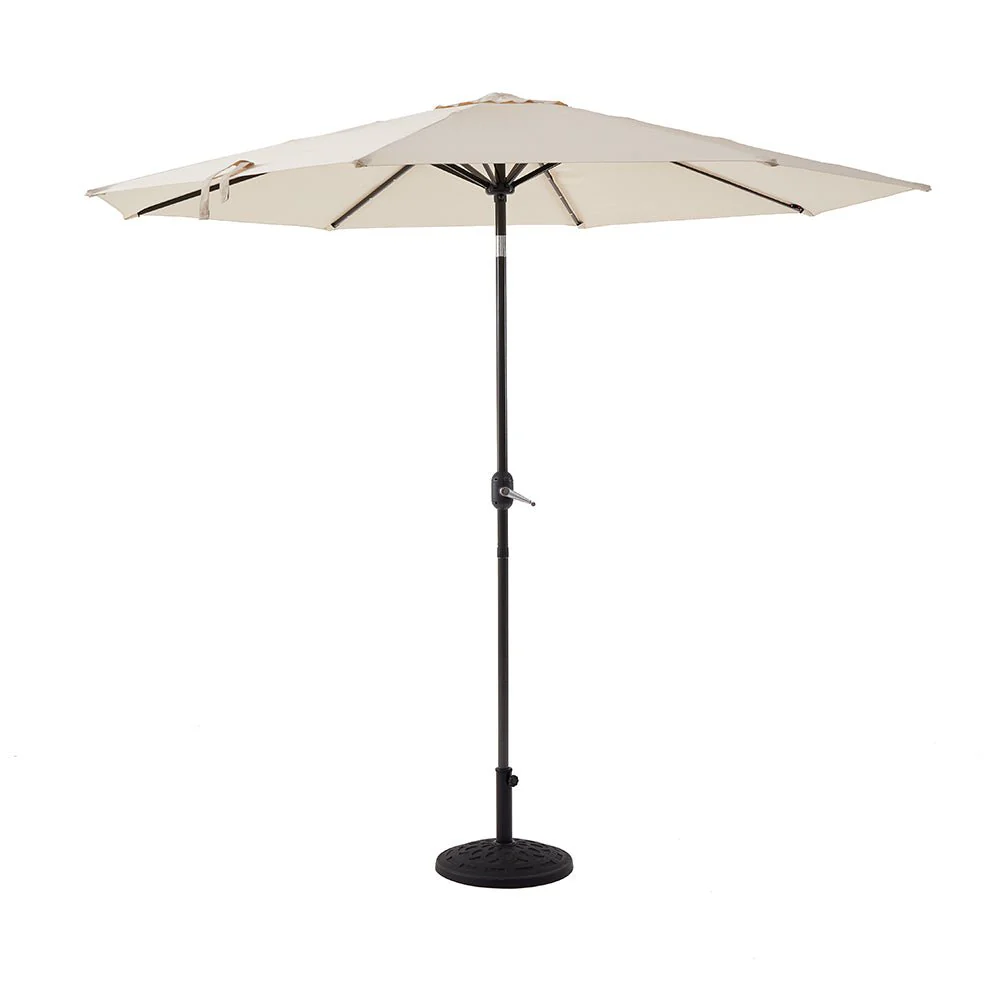3M LED Light Aluminium Frame Garden Parasol with Tilt Crank, Beige - Image 9