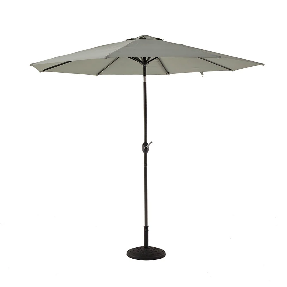 3M LED Light Aluminium Frame Garden Parasol with Tilt Crank, Grey - Image 8