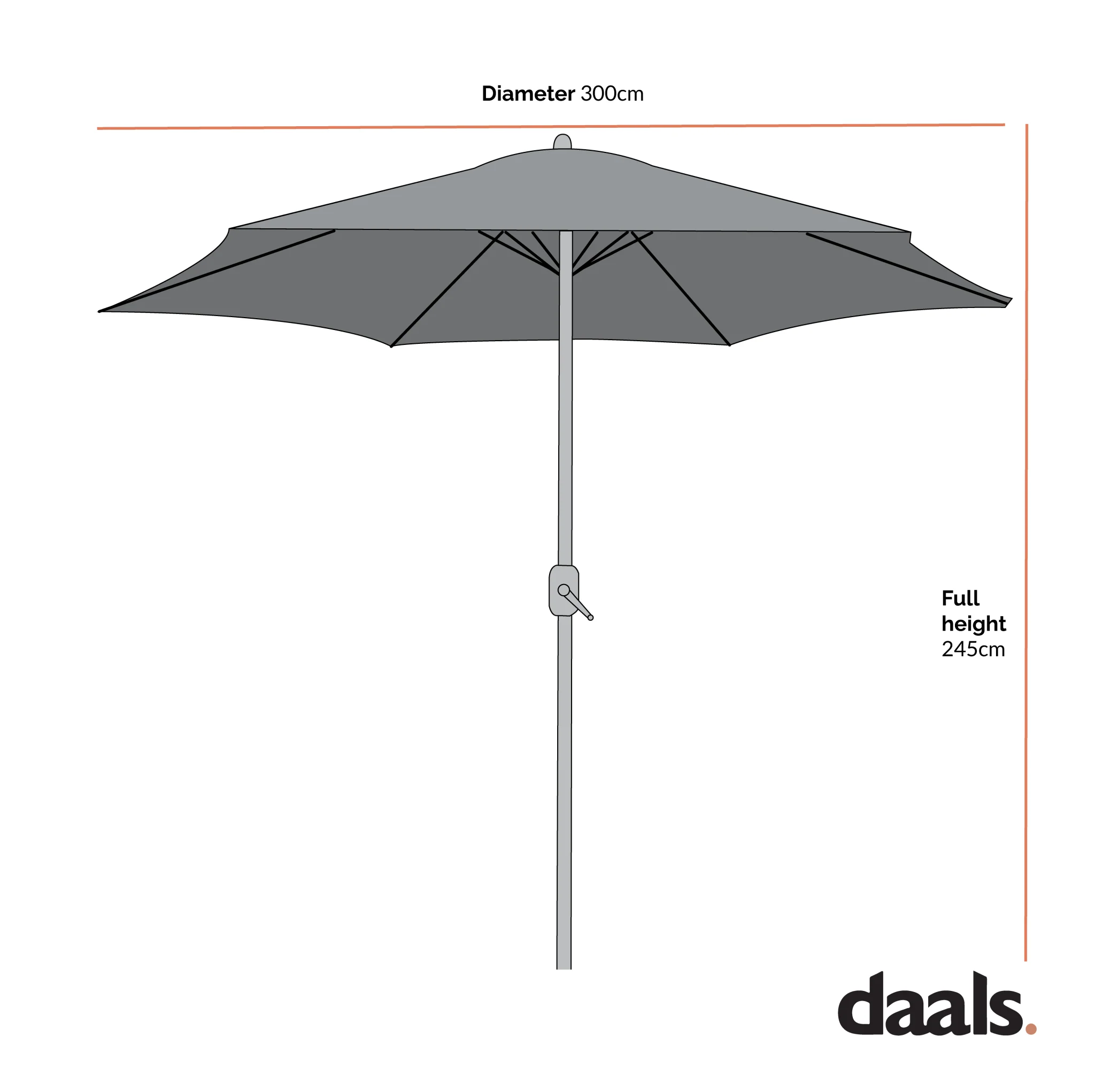 3M LED Light Cantilever Garden Leanover Parasol, Beige - Image 7