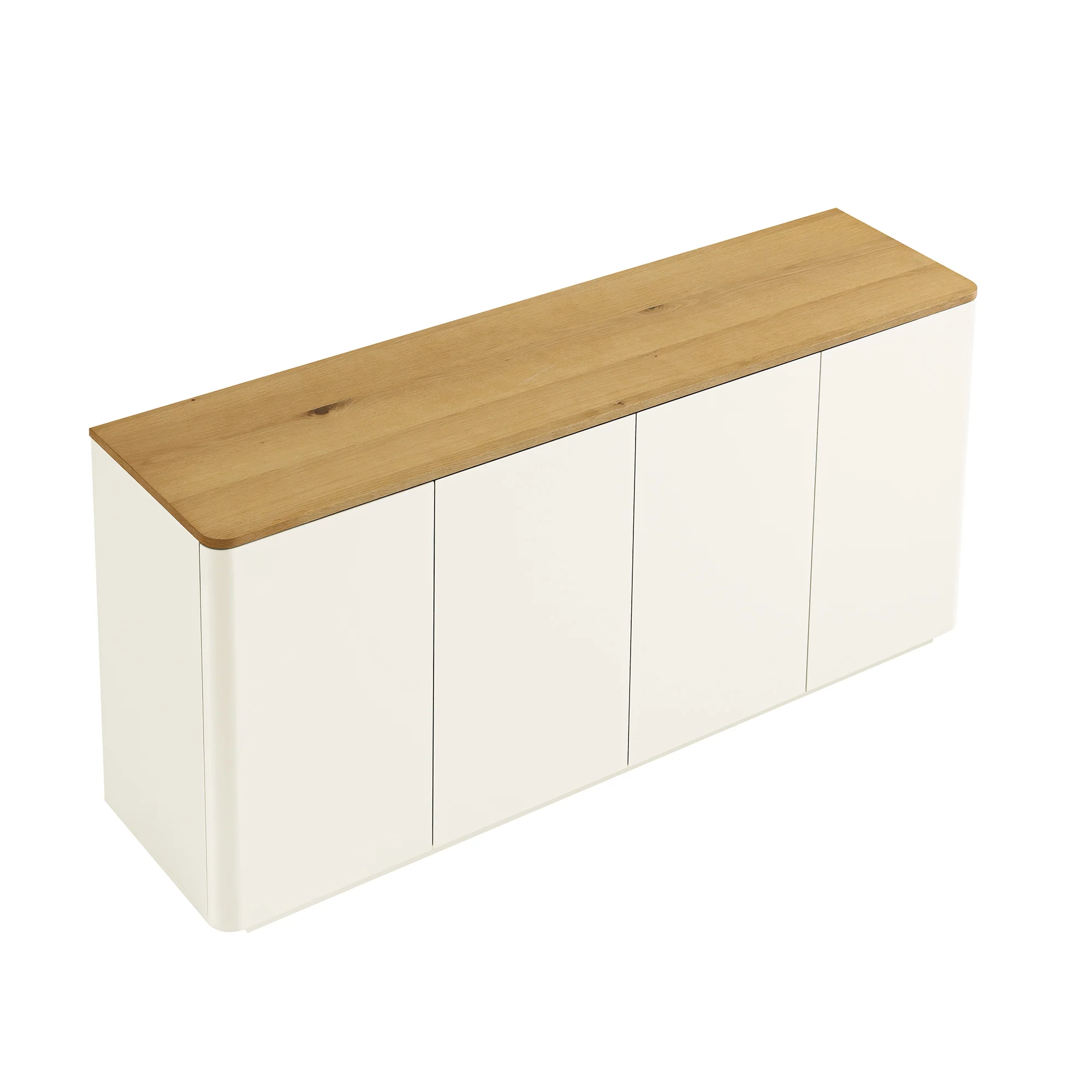Agnes Curved Edge 150cm Wide Sideboard, White - Image 8