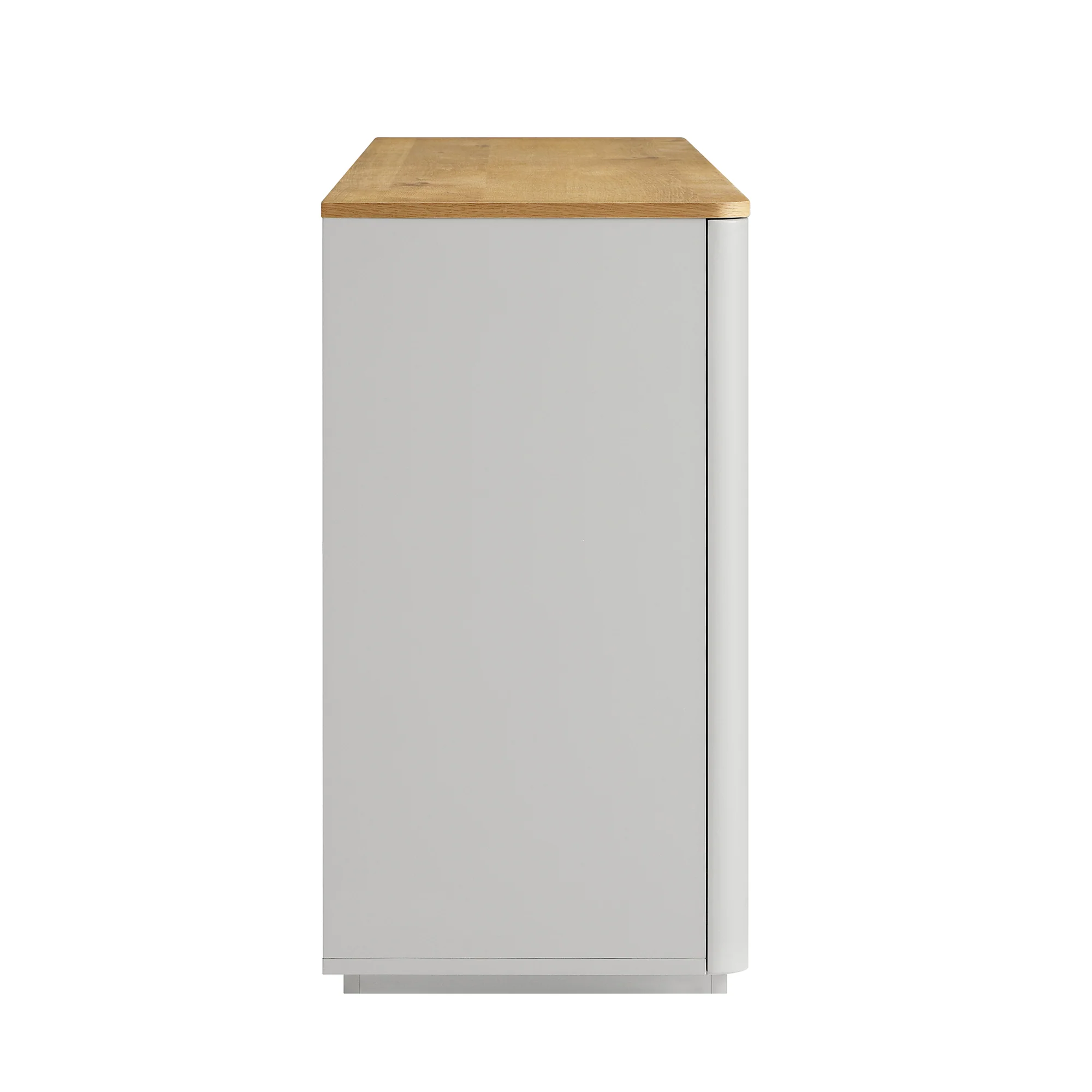 Agnes Curved Edge 150cm Wide Sideboard, Dove Grey with Oak Top - Image 11