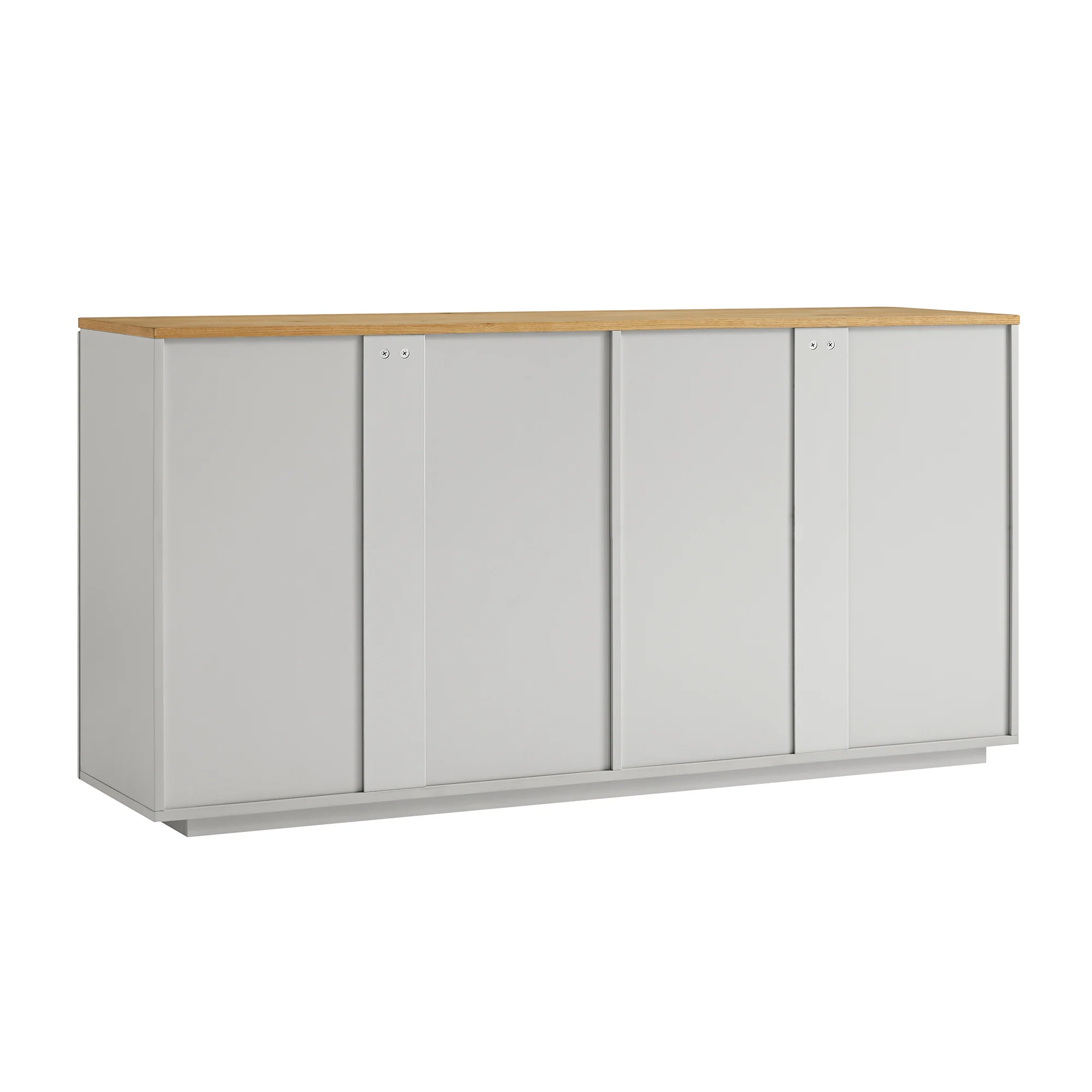 Agnes Curved Edge 150cm Wide Sideboard, Dove Grey with Oak Top - Image 12