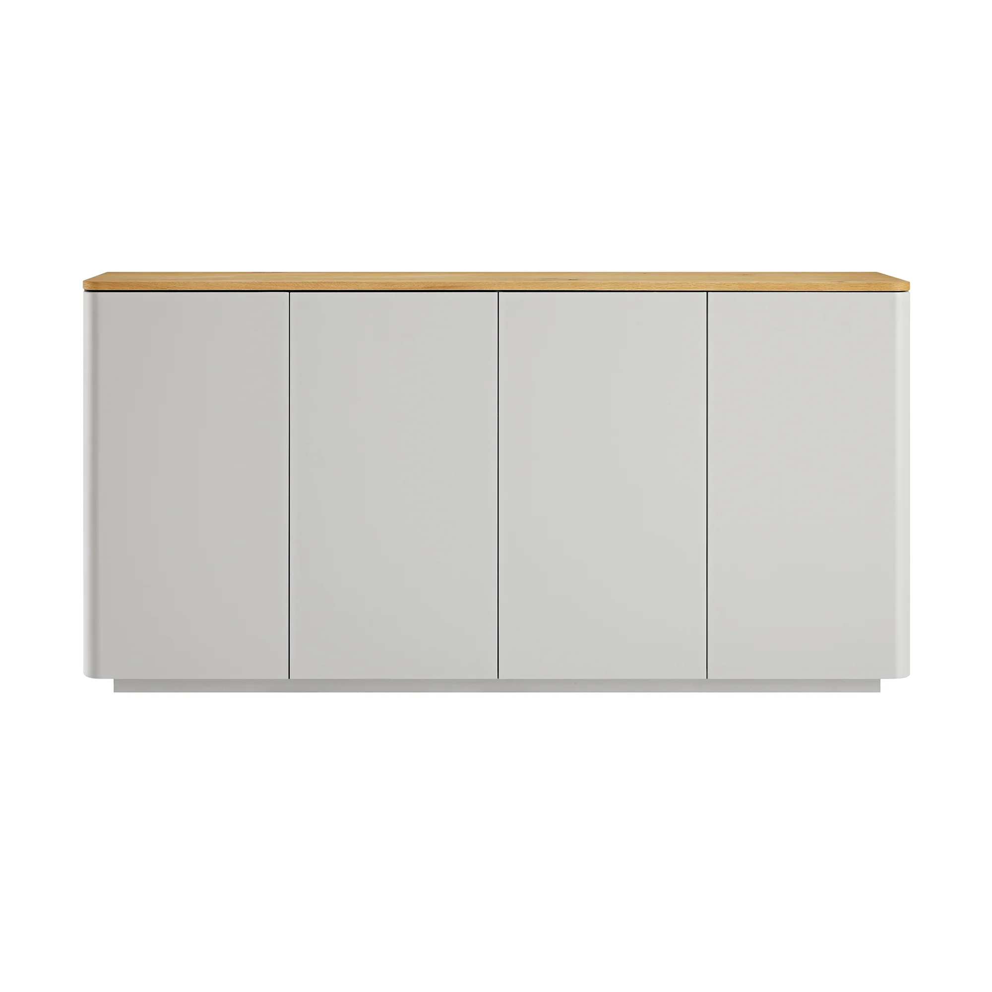 Agnes Curved Edge 150cm Wide Sideboard, Dove Grey with Oak Top - Image 5