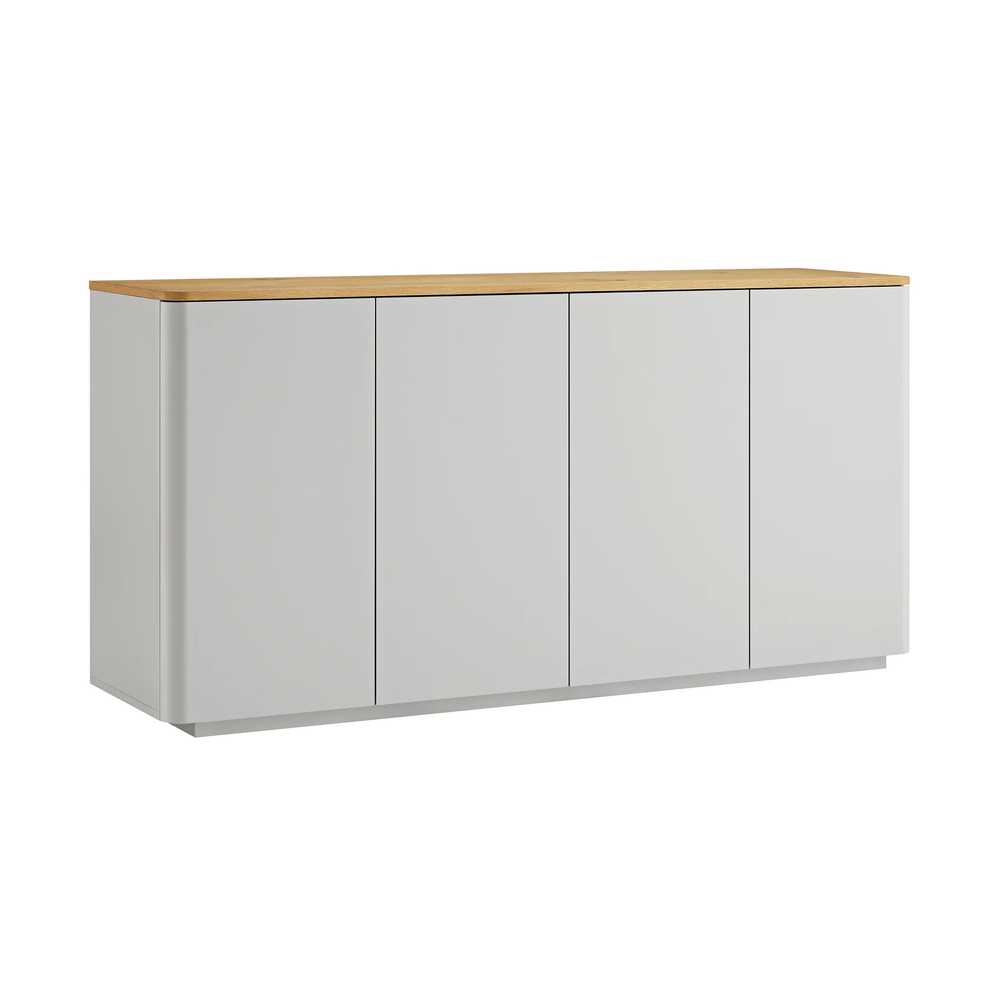 Agnes Curved Edge 150cm Wide Sideboard, Dove Grey with Oak Top - Image 6