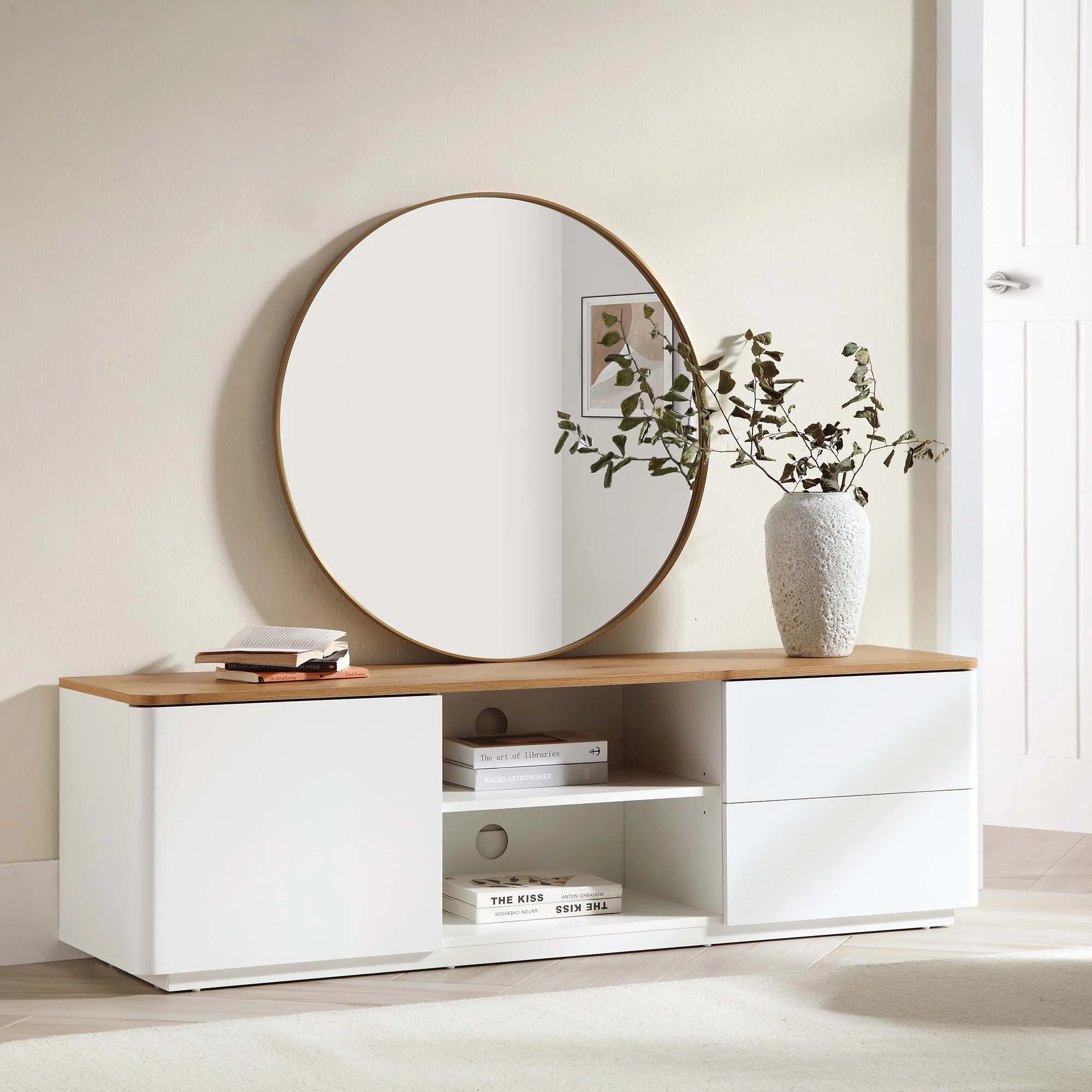 Agnes Curved Edge 150cm Wide TV Unit, White - Image 5