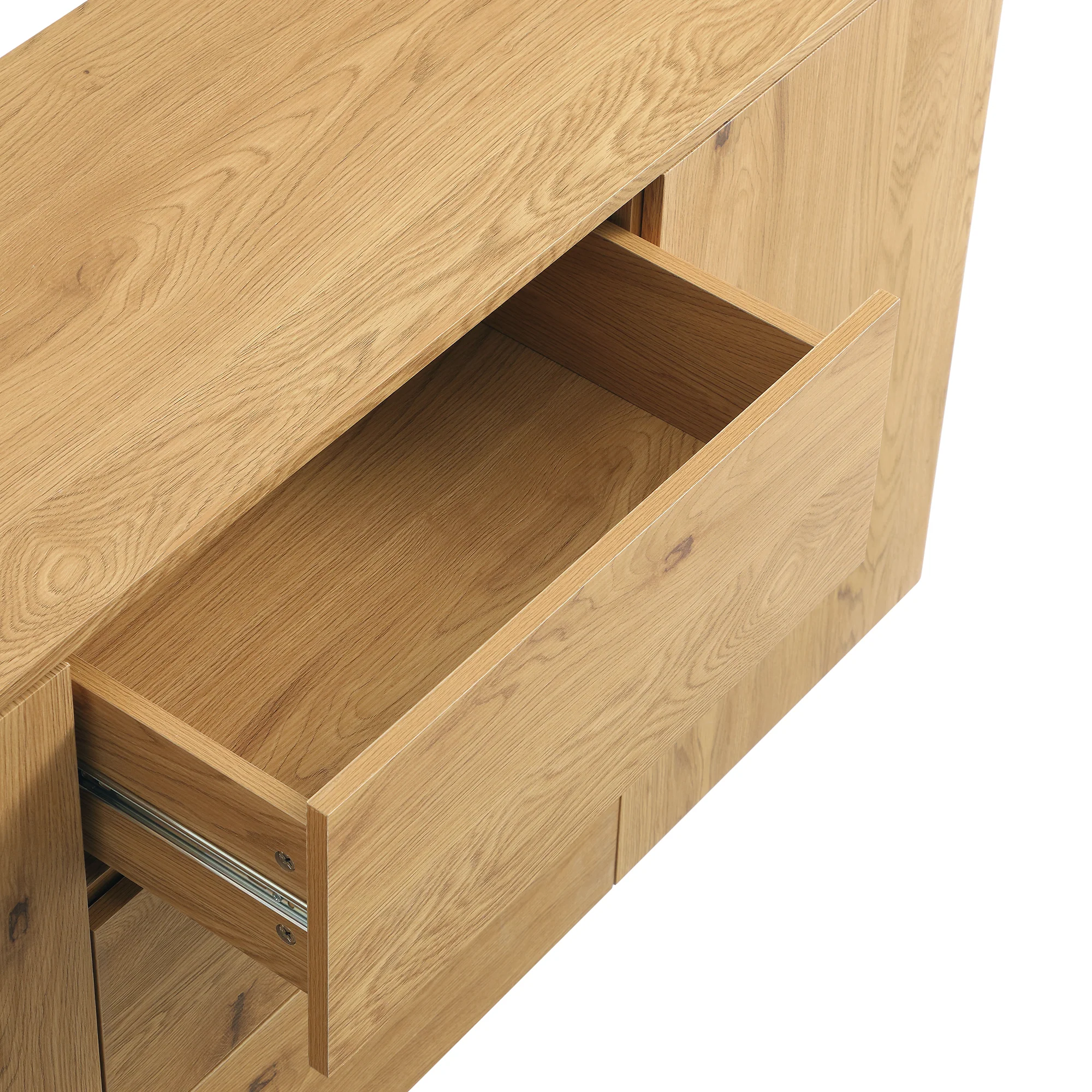 Agnes Curved Edge 2 Door 3 Drawer Wide Sideboard, Natural - Image 13