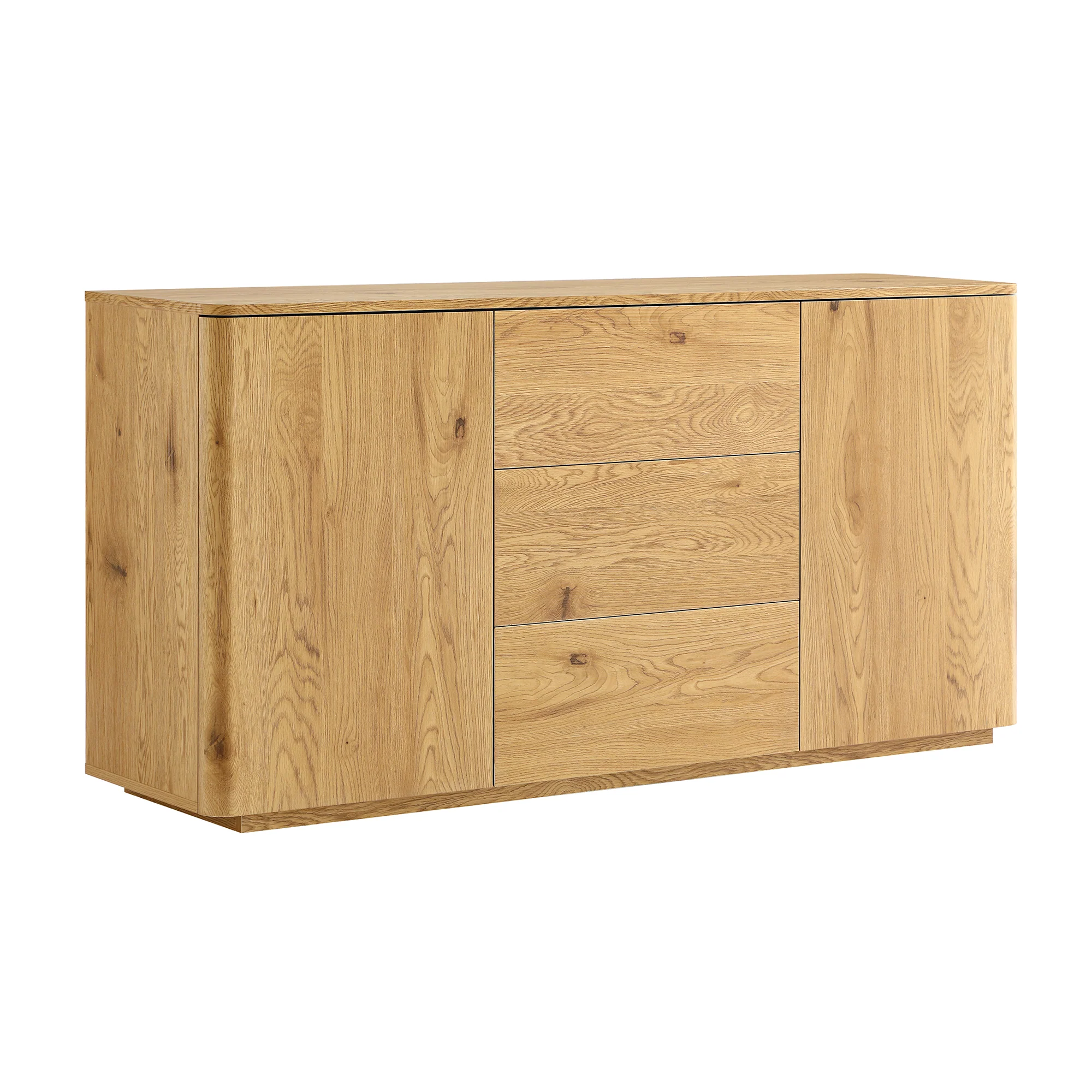 Agnes Curved Edge 2 Door 3 Drawer Wide Sideboard, Natural - Image 5