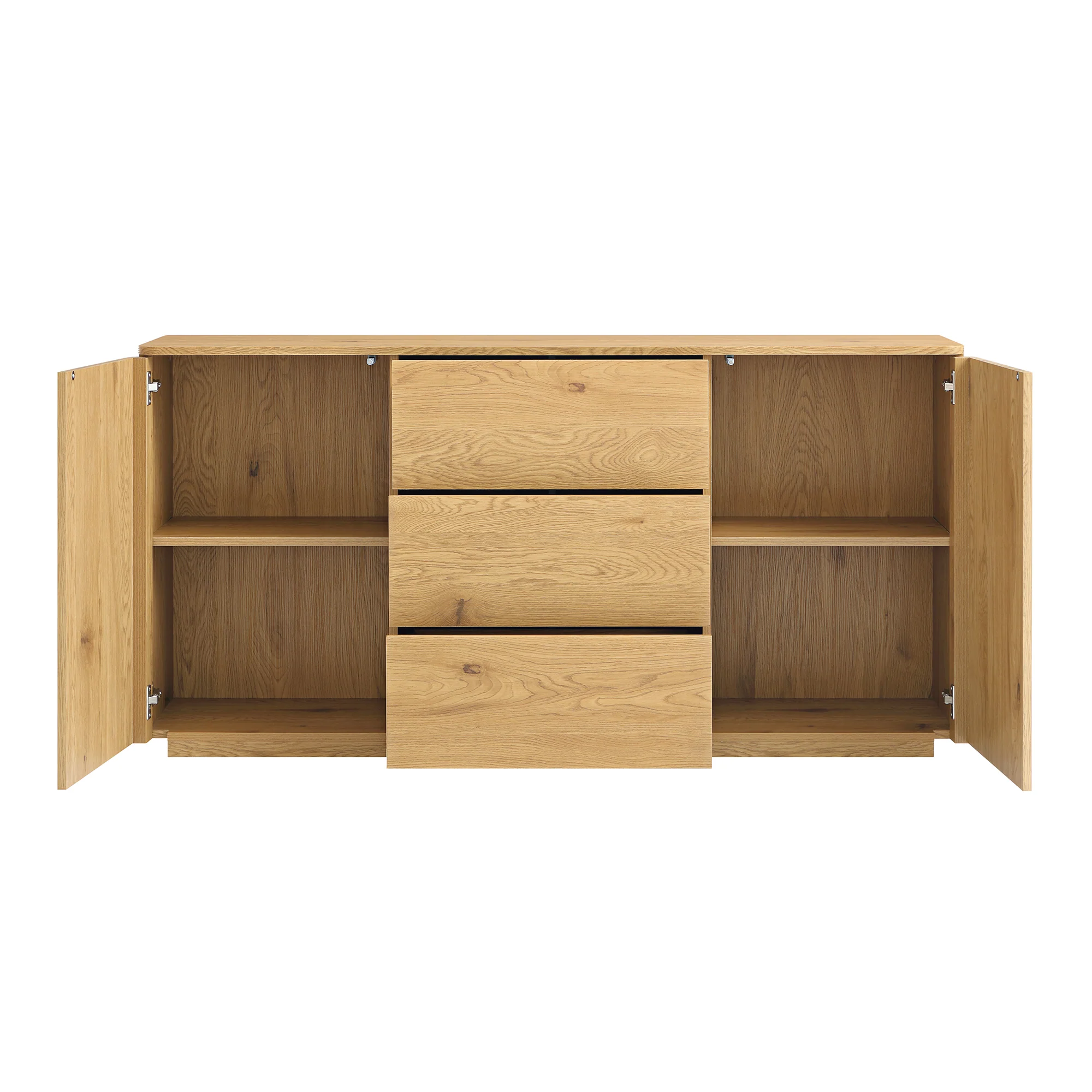 Agnes Curved Edge 2 Door 3 Drawer Wide Sideboard, Natural - Image 9