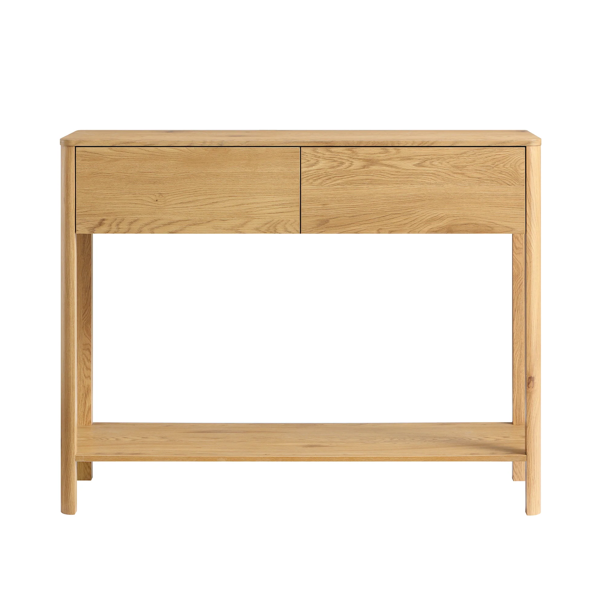 Agnes Curved Edge 2 Drawer Console Table, Natural - Image 4