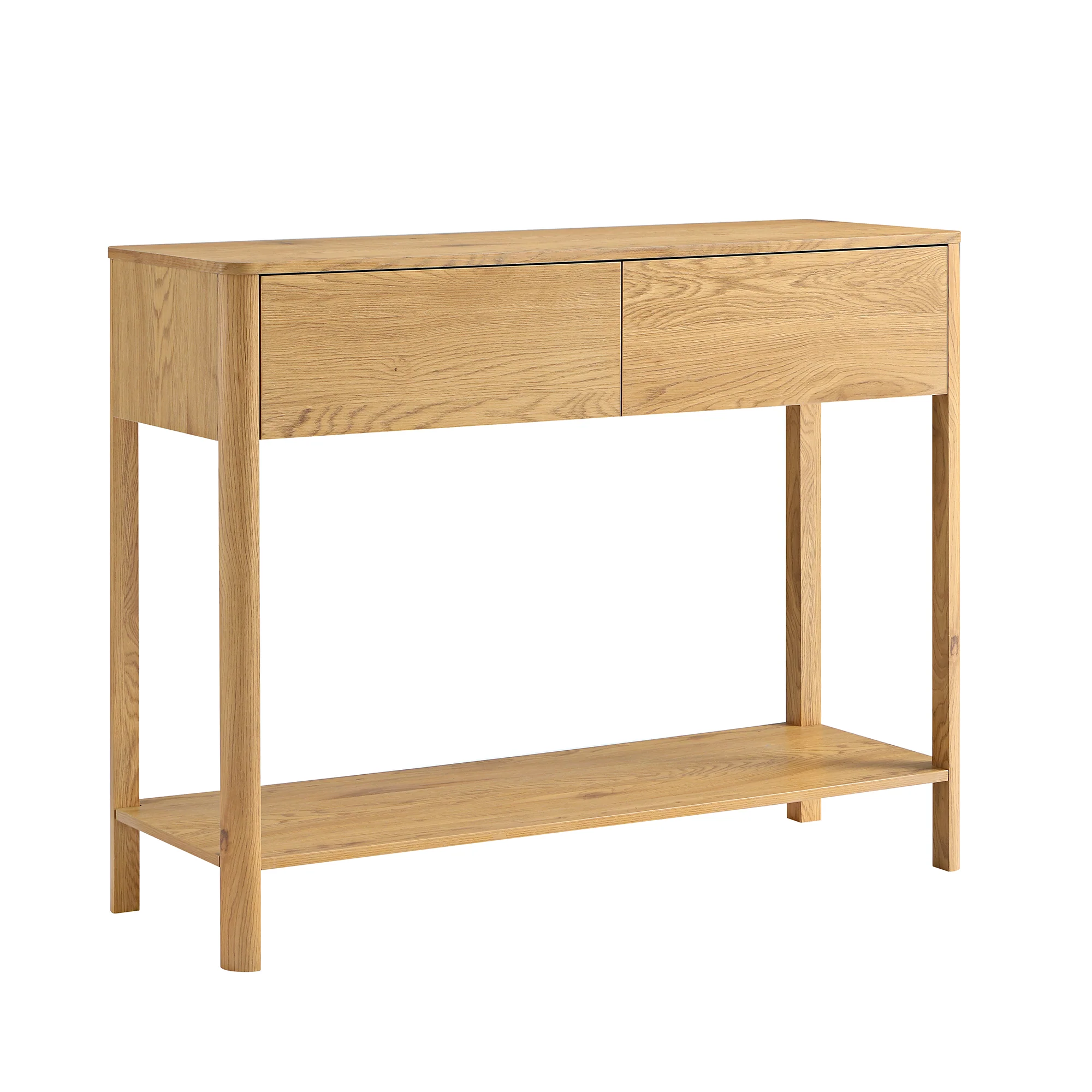 Agnes Curved Edge 2 Drawer Console Table, Natural - Image 5