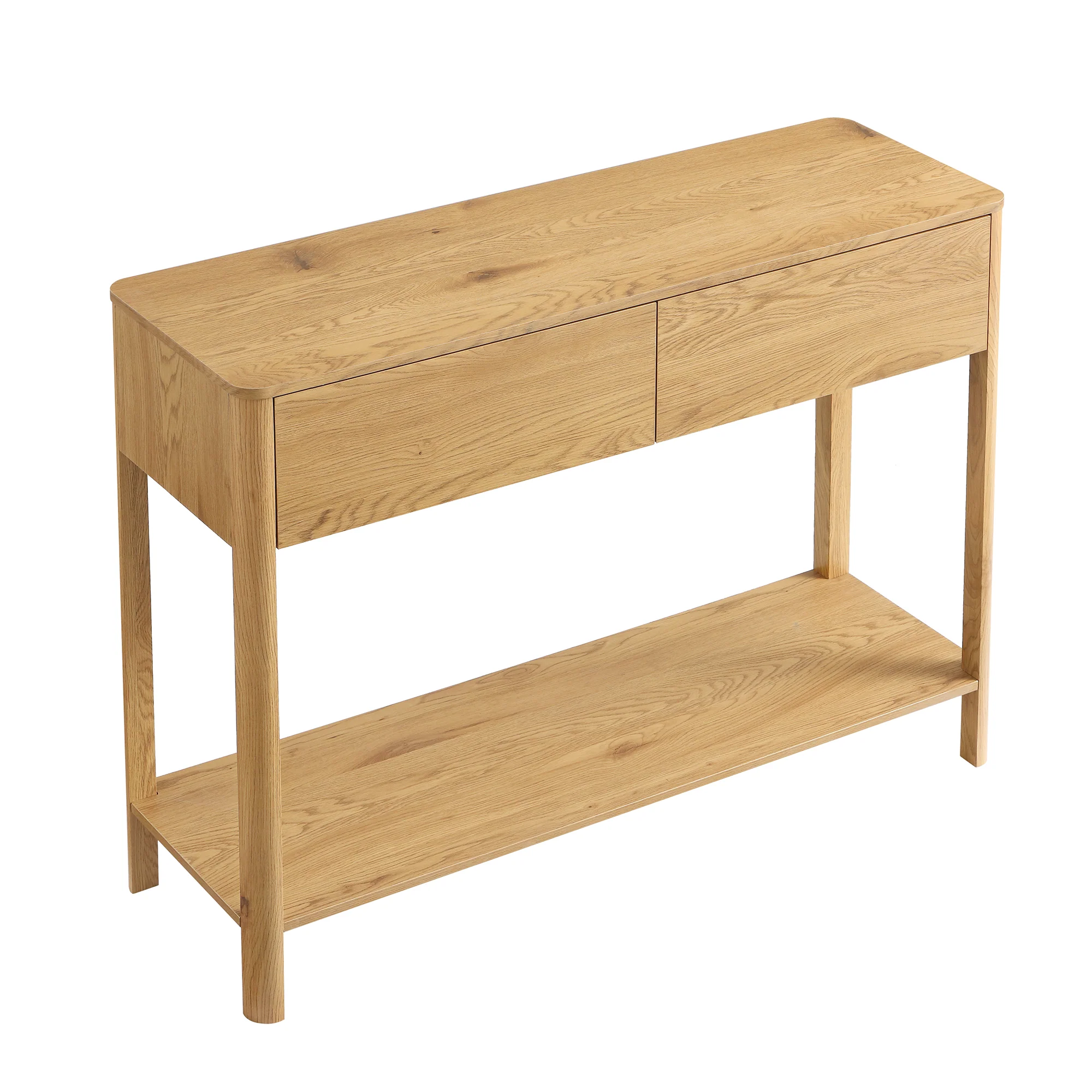 Agnes Curved Edge 2 Drawer Console Table, Natural - Image 8