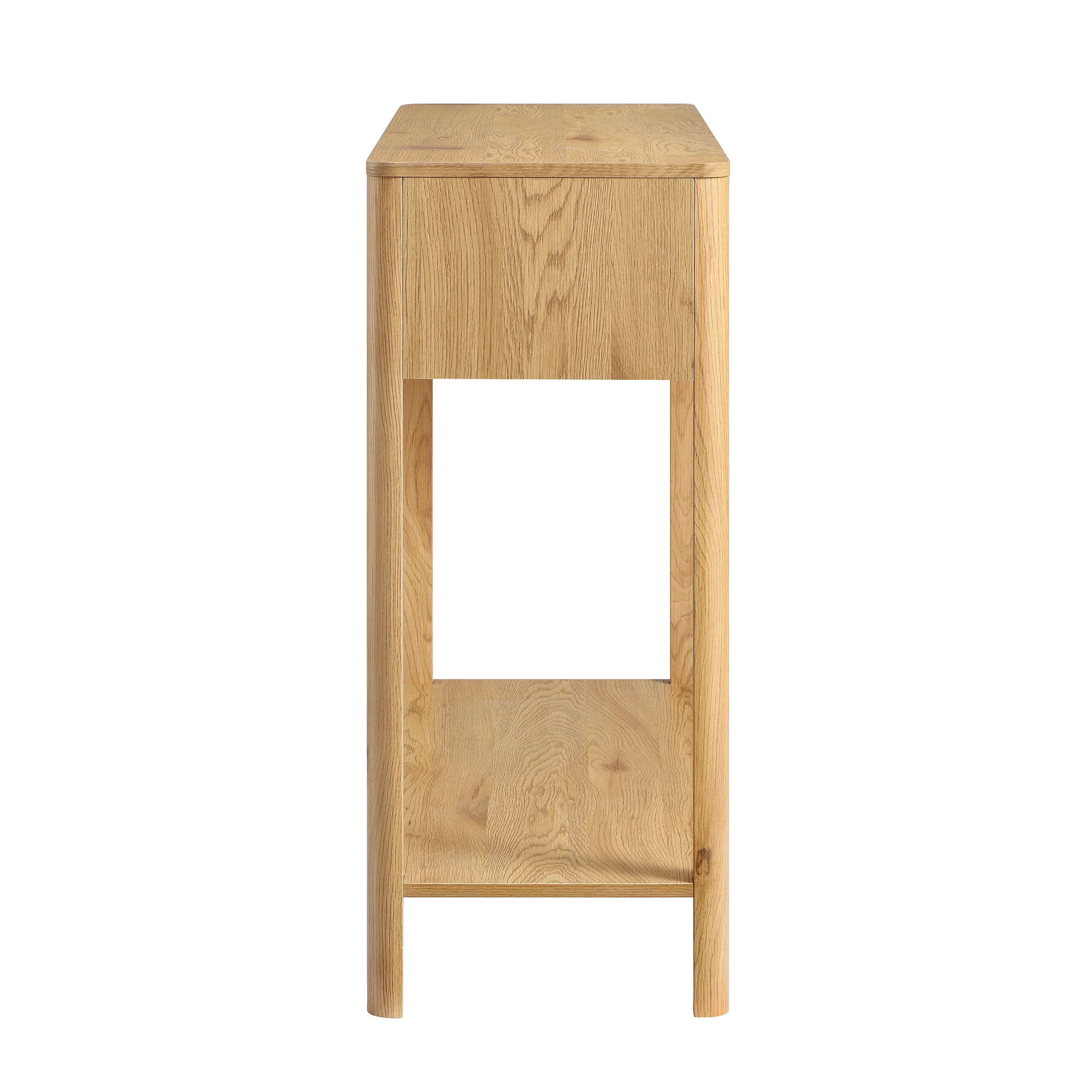 Agnes Curved Edge 2 Drawer Console Table, Natural - Image 9