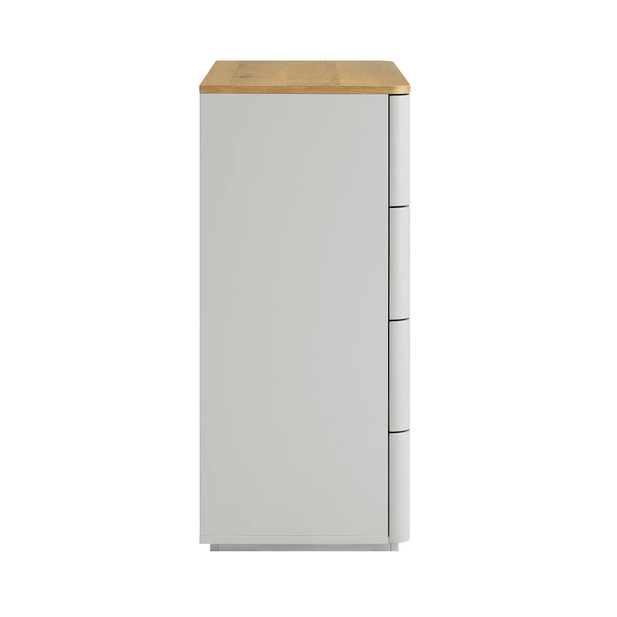 Agnes Curved Edge 2 over 3 Chest of Drawers, Dove Grey with Oak Top - Image 10