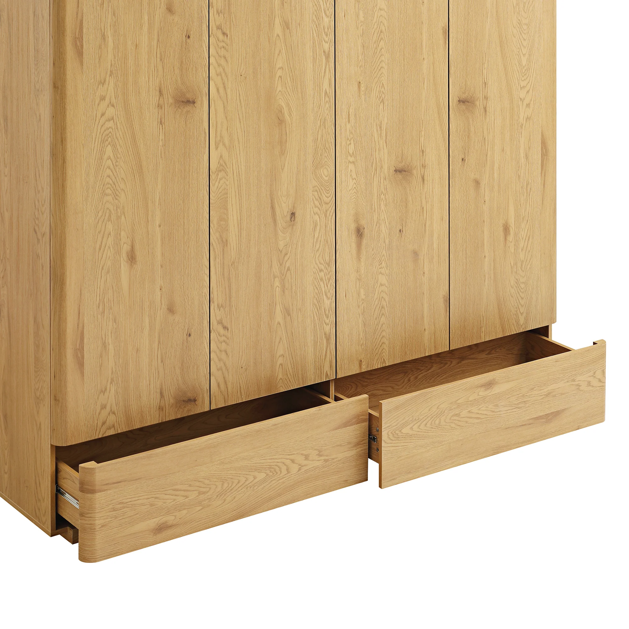 Agnes Curved Edge 4-Door Wardrobe, Natural - Image 14