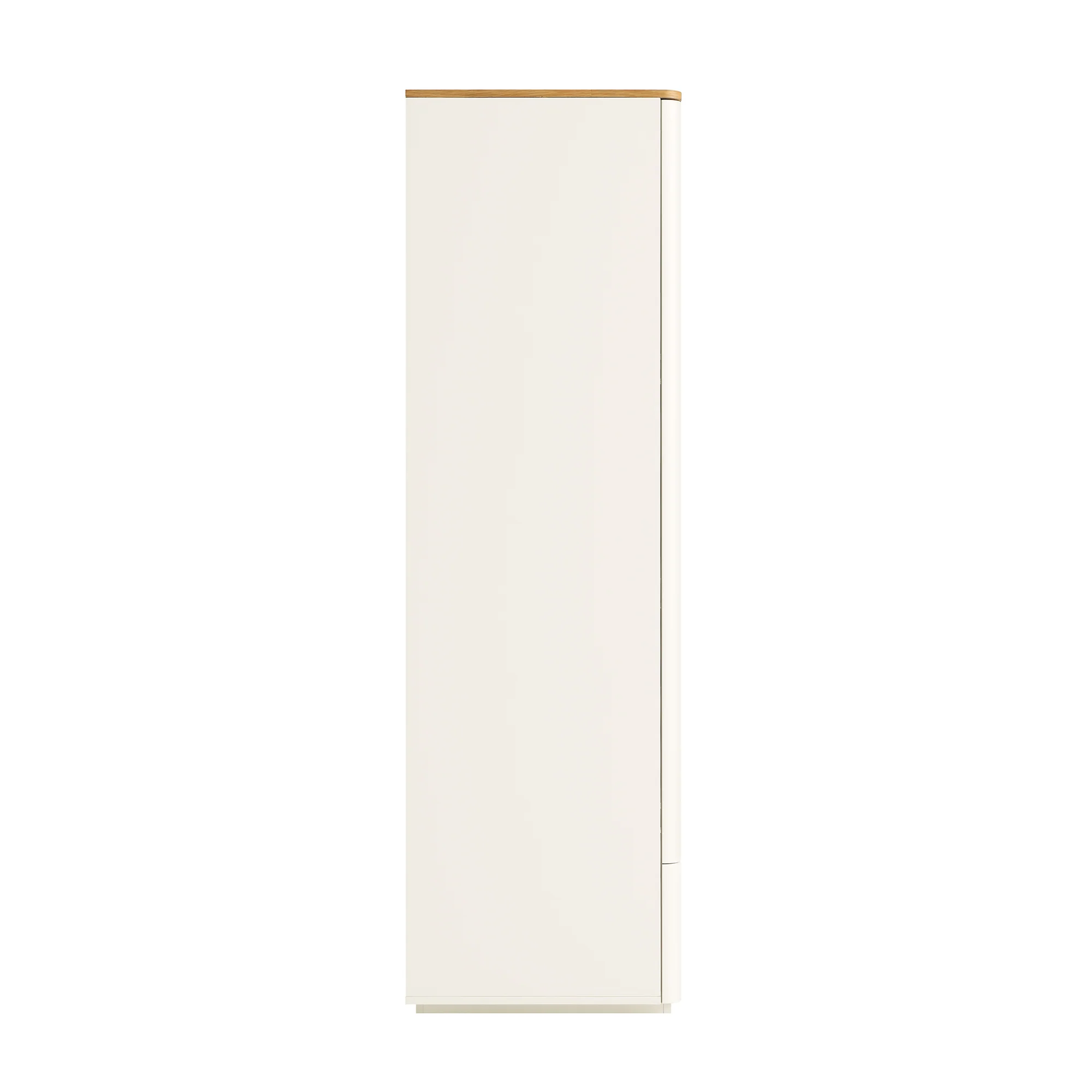Agnes Curved Edge 4-Door Wardrobe, Off White with Oak Top - Image 10