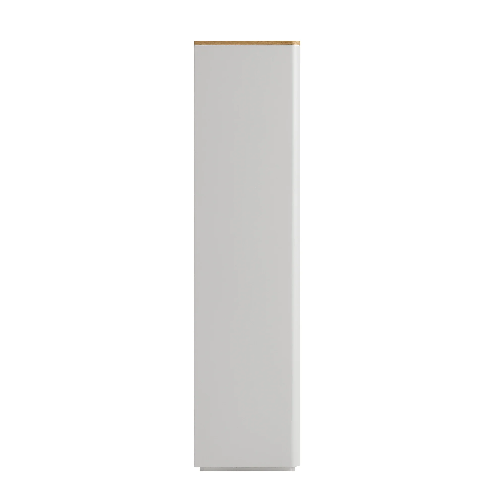 Agnes Curved Edge Bookcase, Dove Grey with Oak Top - Image 10