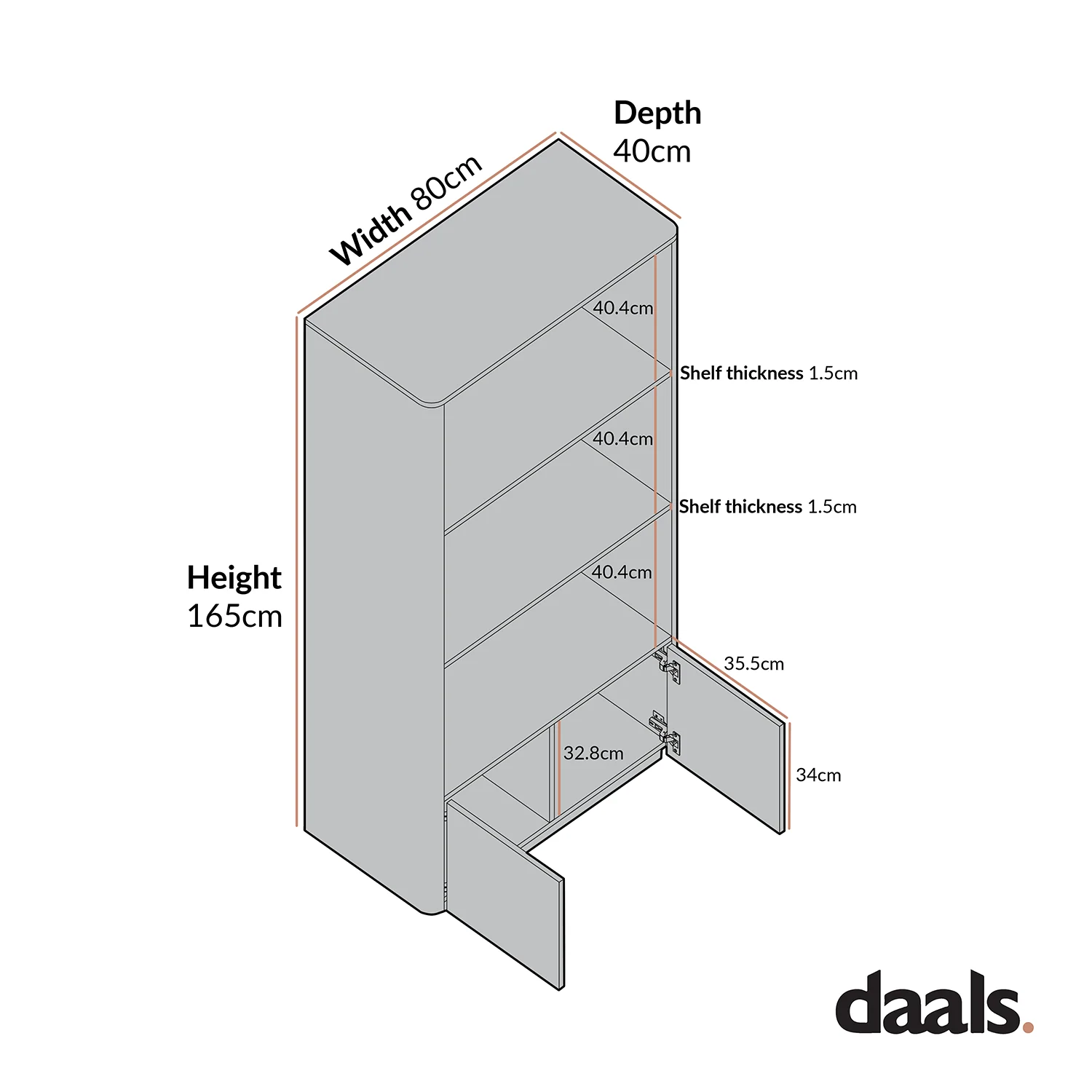 Agnes Curved Edge Bookcase, Natural - Image 7