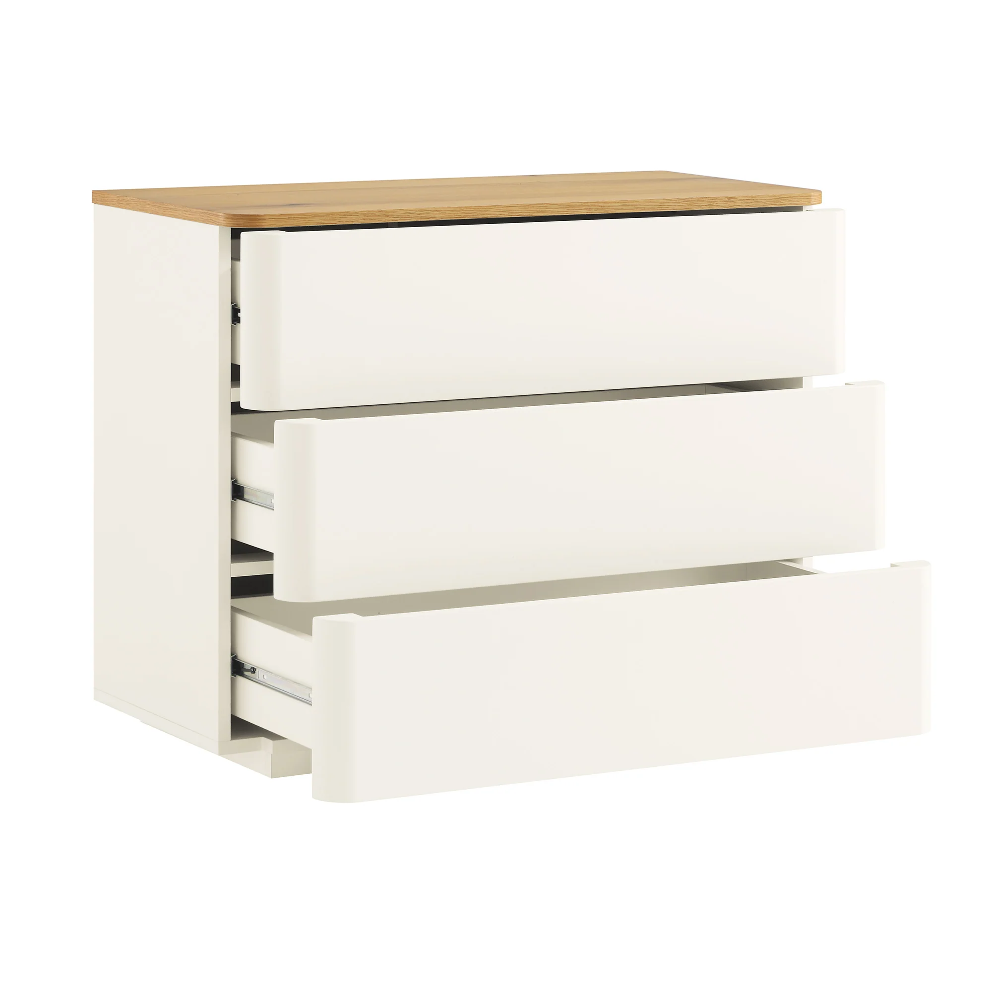 Agnes Curved Edge Chest of 3 Drawers, White - Image 7