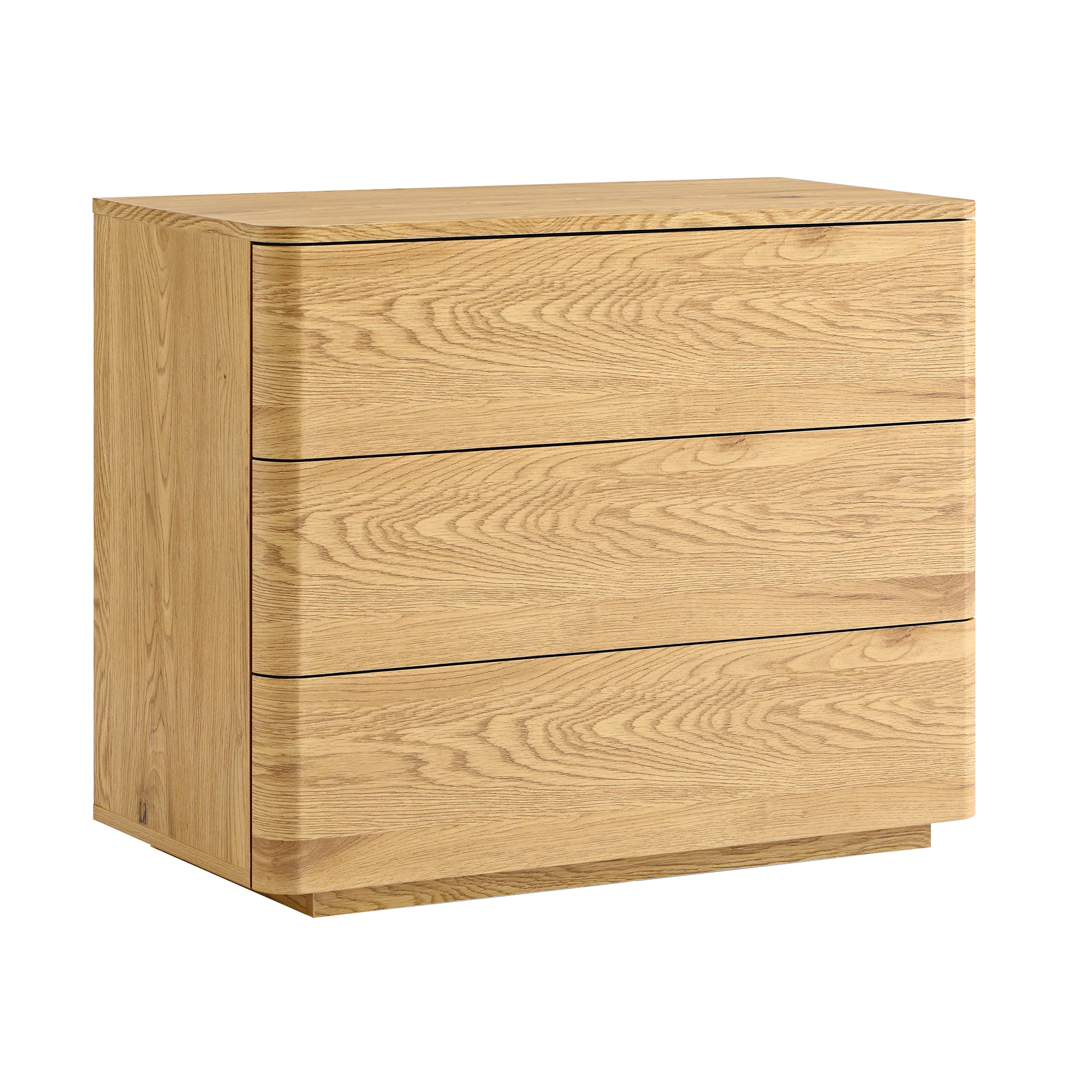 Agnes Curved Edge Chest of 3 Drawers, Natural - Image 6