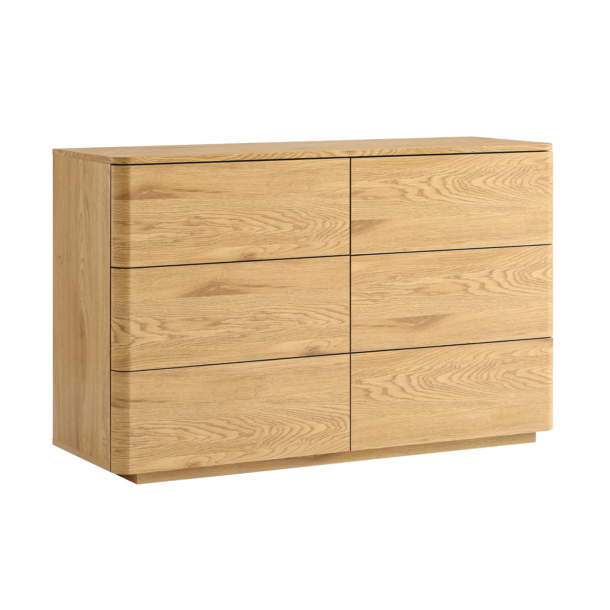 Agnes Curved Edge Chest of 6 Drawers, Natural - Image 6