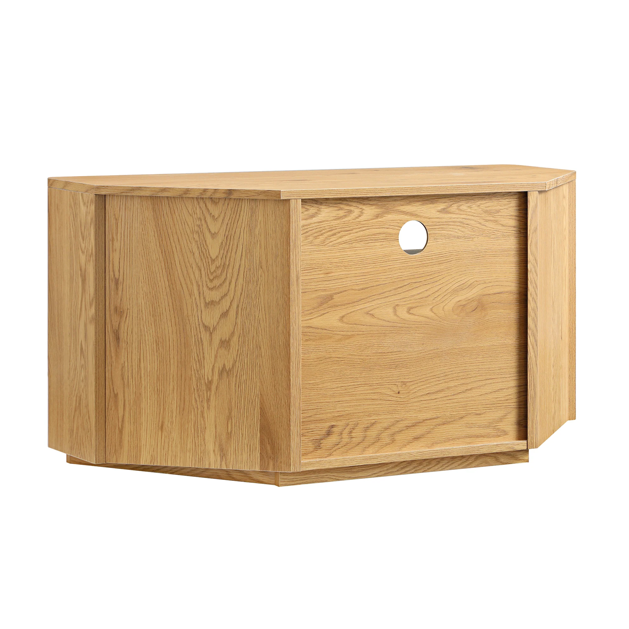 Agnes Curved Edge Corner TV Unit, Natural - Image 10