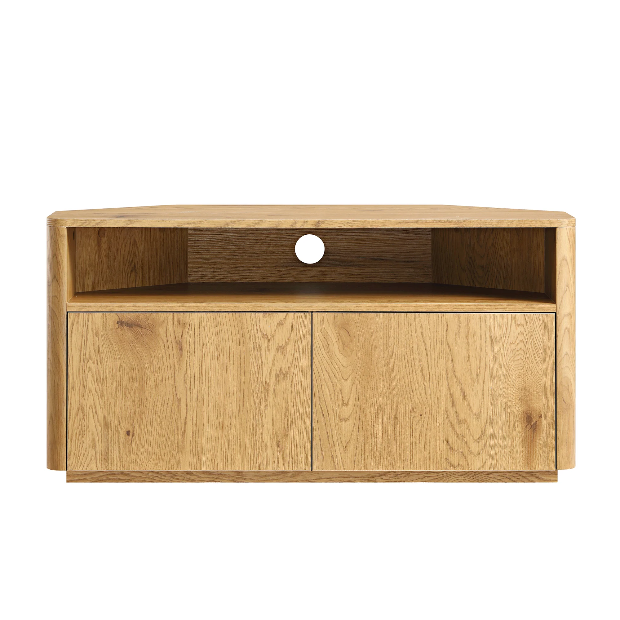 Agnes Curved Edge Corner TV Unit, Natural - Image 4
