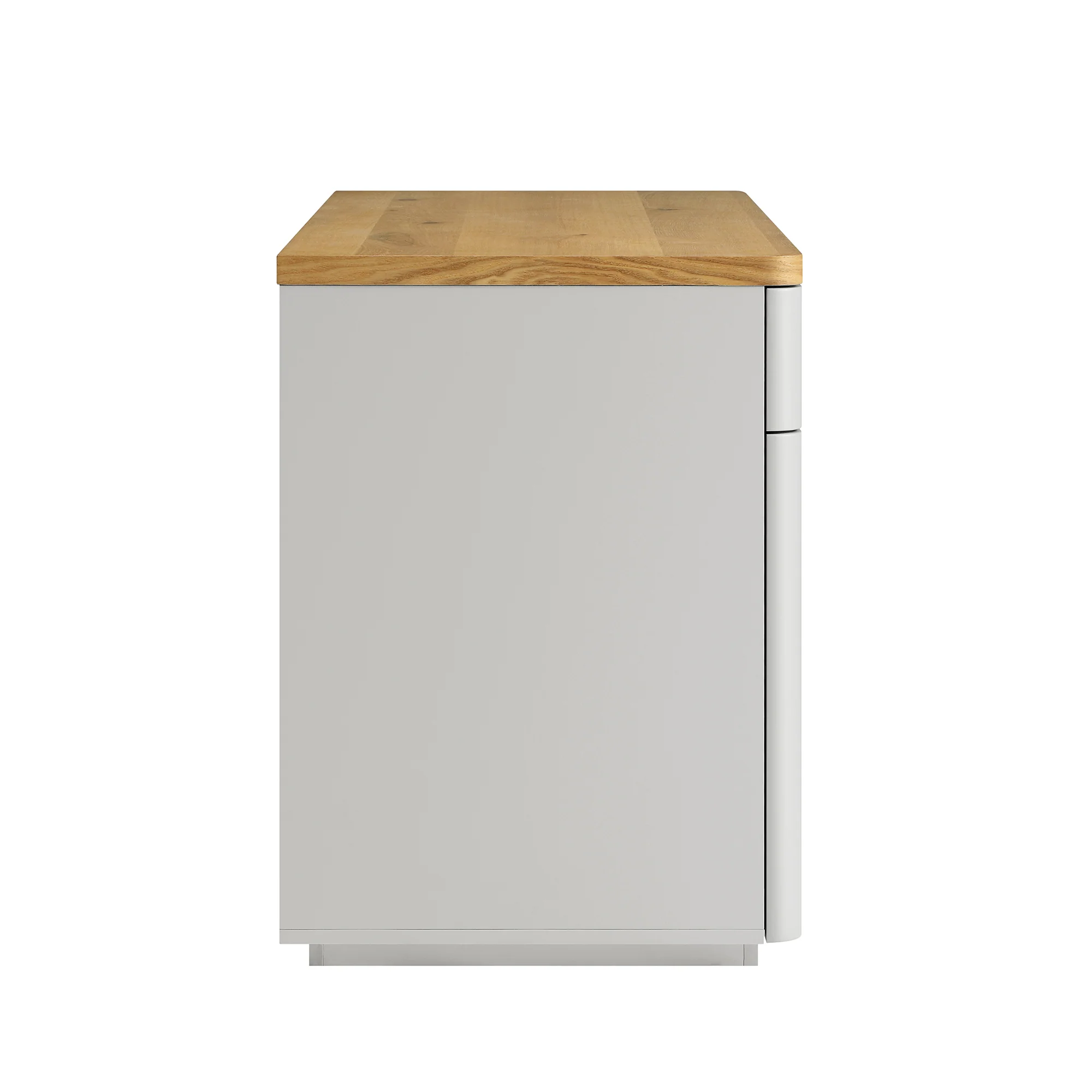Agnes Curved Edge Desk with Storage, Dove Grey with Oak Top - Image 11