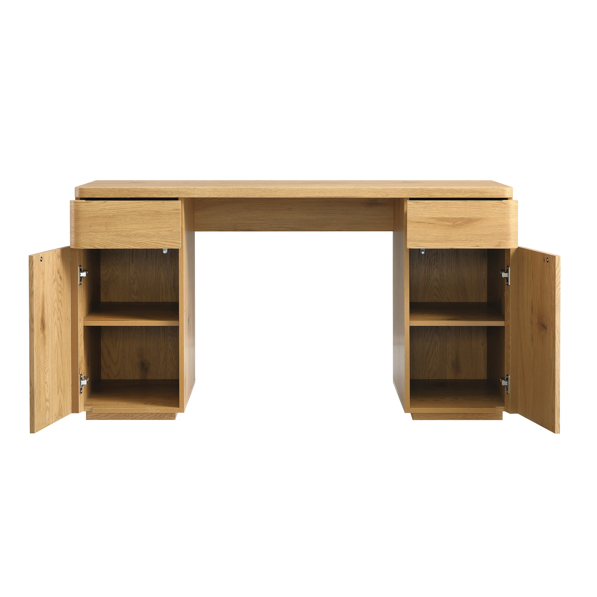Agnes Curved Edge Desk with Storage, Natural - Image 9