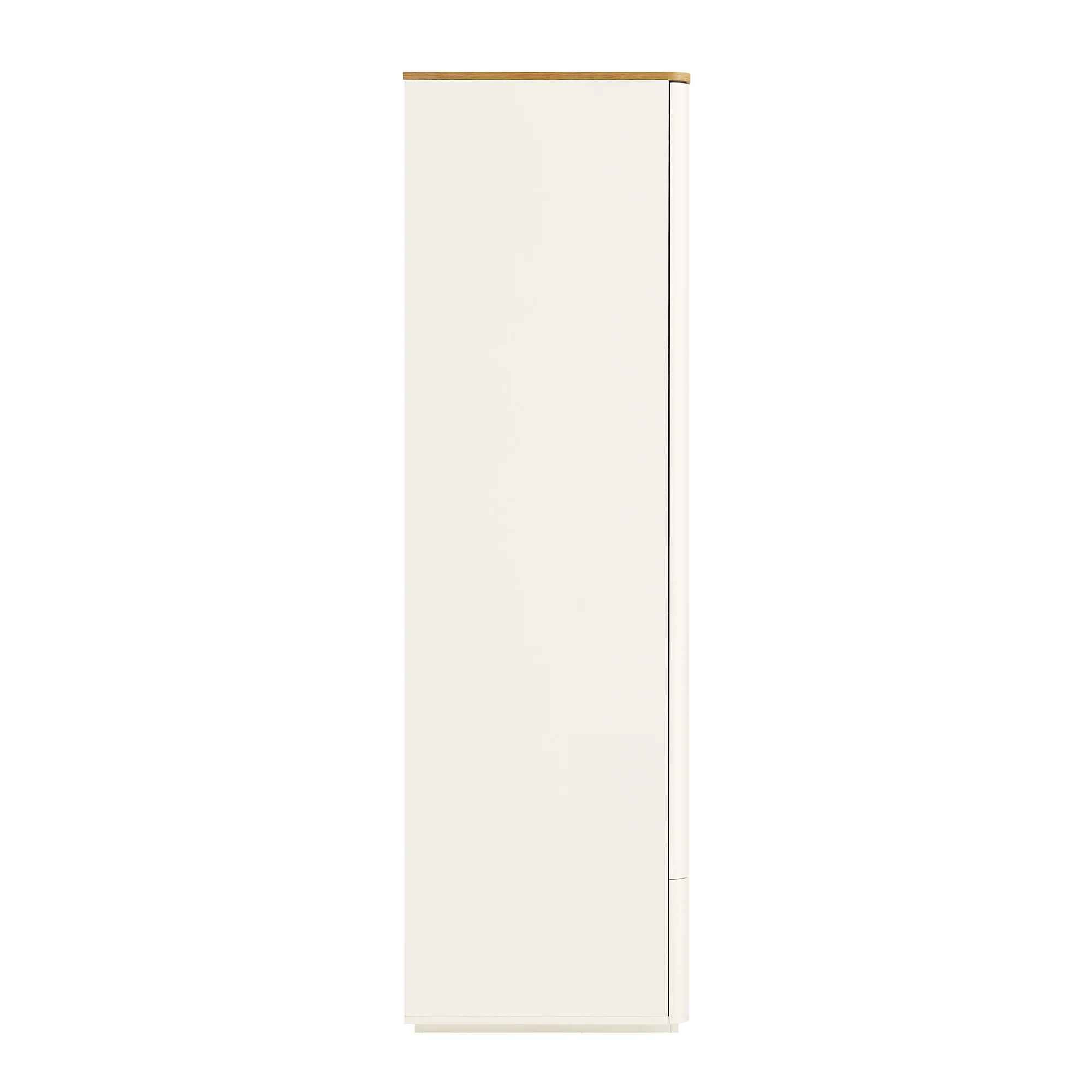 Agnes Curved Edge Double Wardrobe, Off White with Oak Top - Image 9