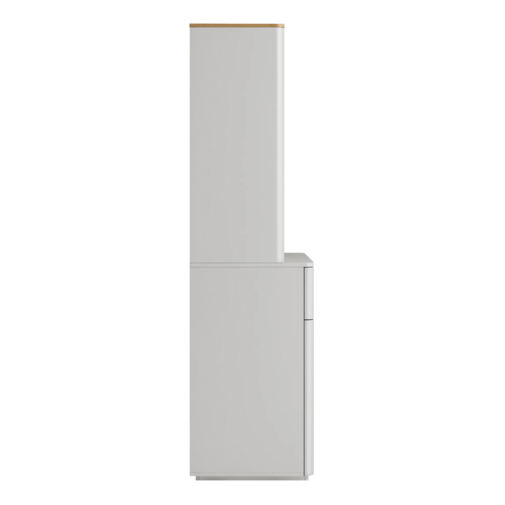 Agnes Curved Edge Dresser, Dove Grey with Oak Top - Image 8