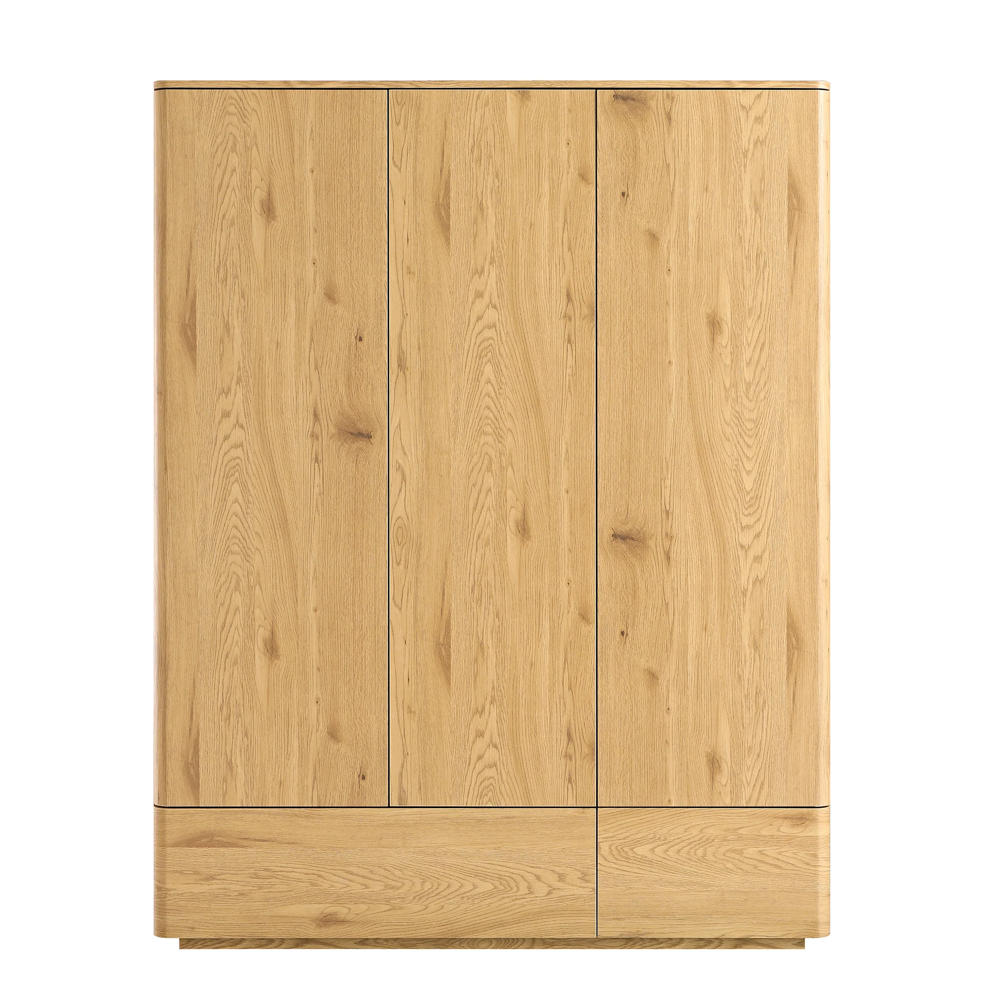Agnes Curved Edge Triple Wardrobe, Natural - Image 5
