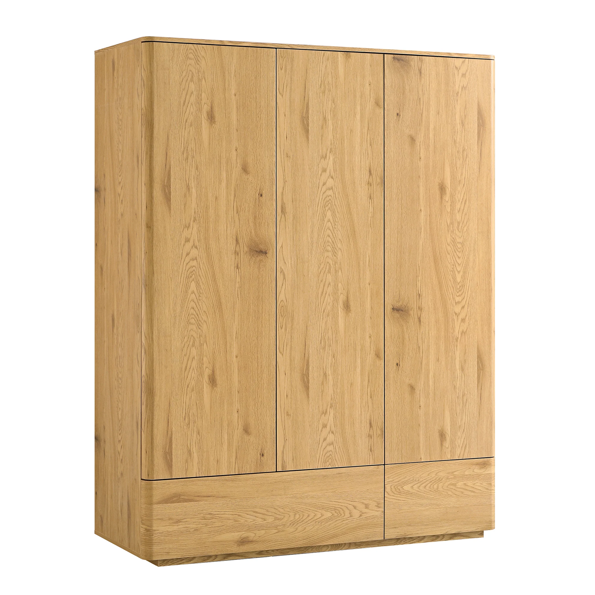 Agnes Curved Edge Triple Wardrobe, Natural - Image 6