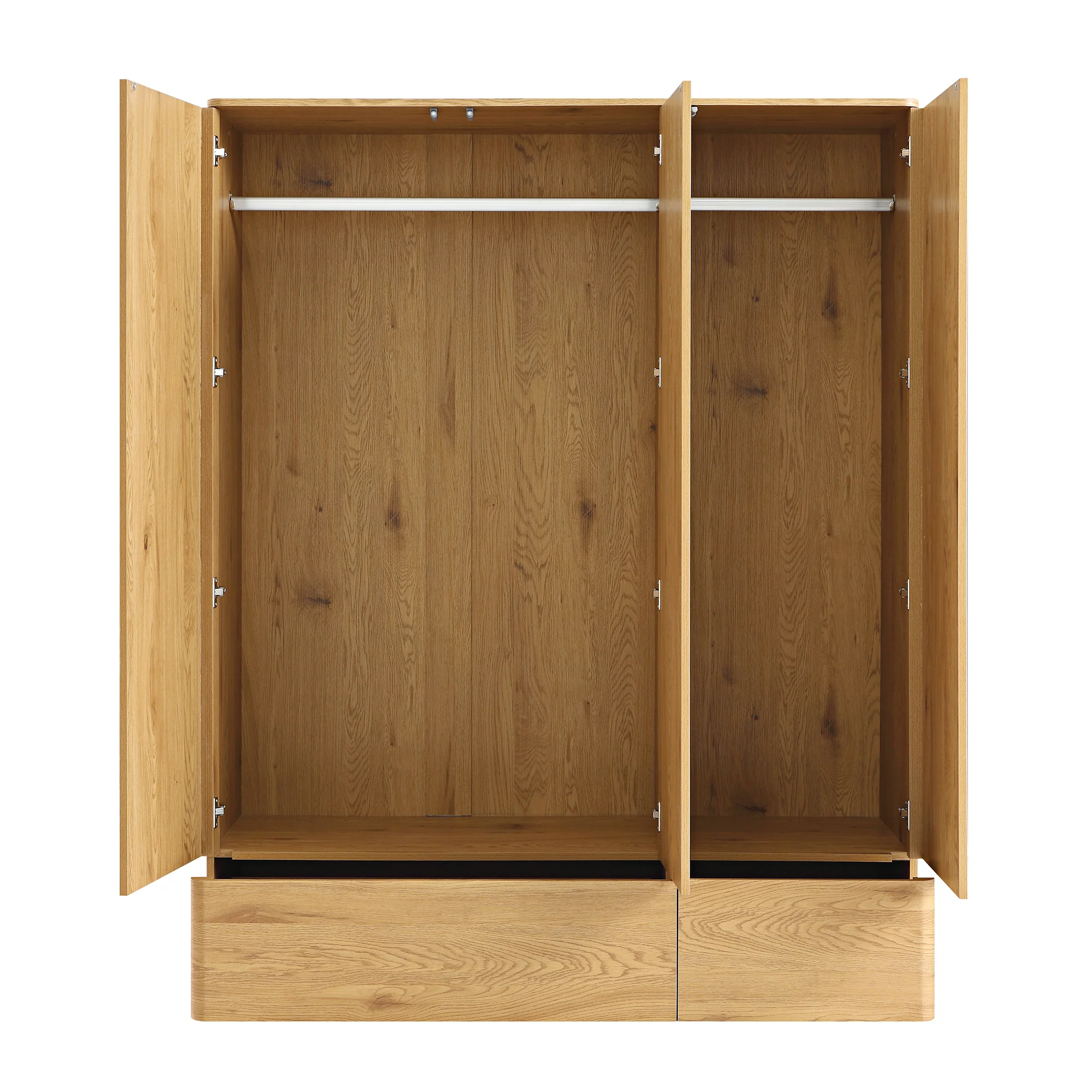 Agnes Curved Edge Triple Wardrobe, Natural - Image 9