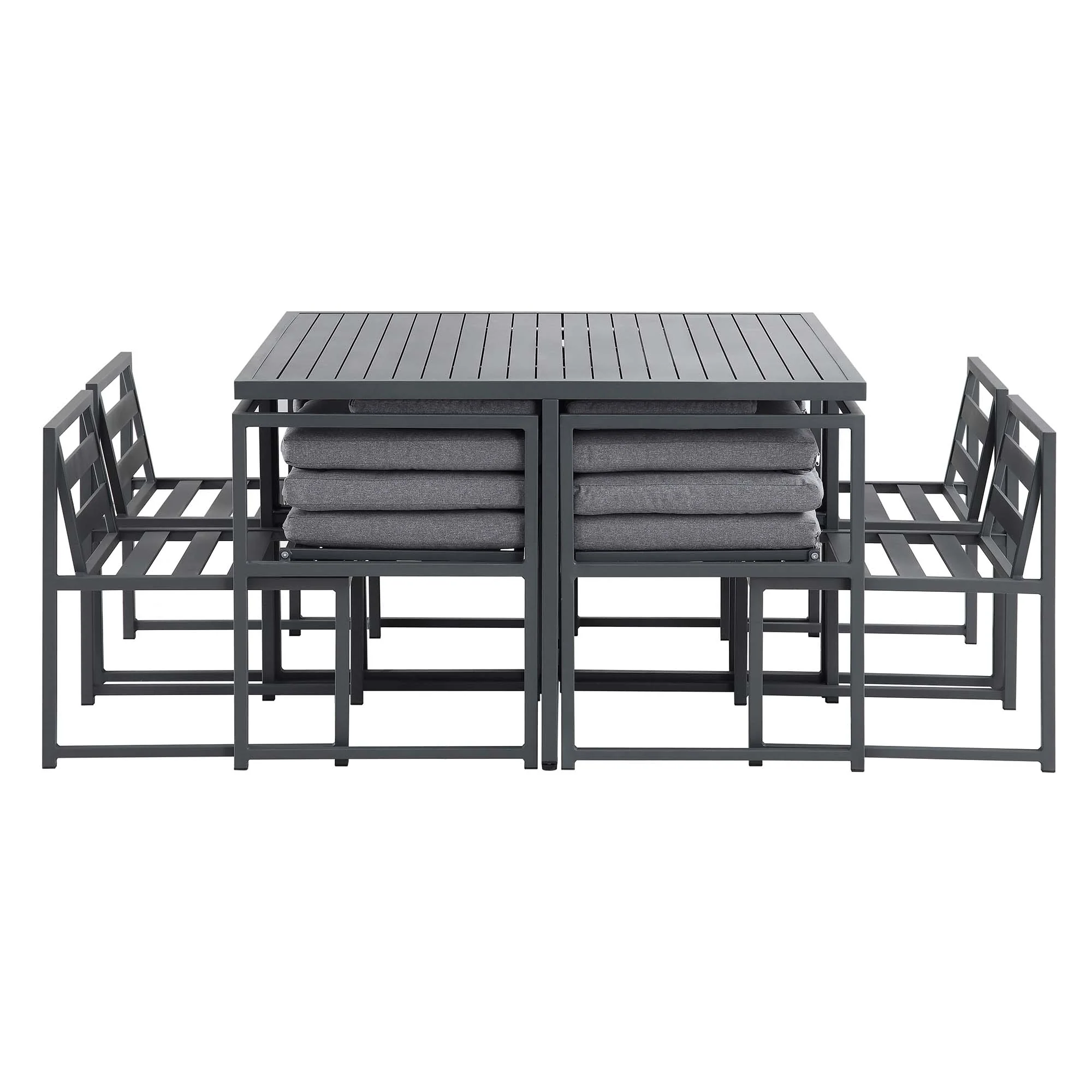 Albany Aluminium 9-Piece Outdoor Cube Dining Set, Grey - Image 9
