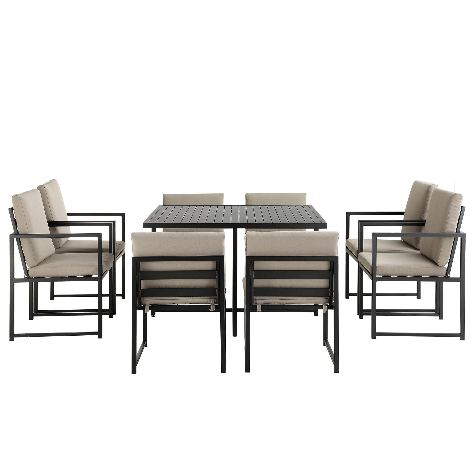 Albany Aluminium 9-Piece Outdoor Cube Dining Set,Taupe - Image 5