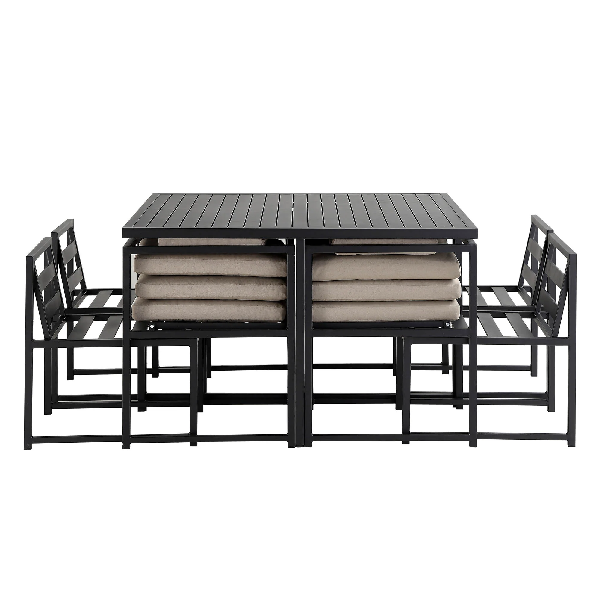 Albany Aluminium 9-Piece Outdoor Cube Dining Set,Taupe - Image 8