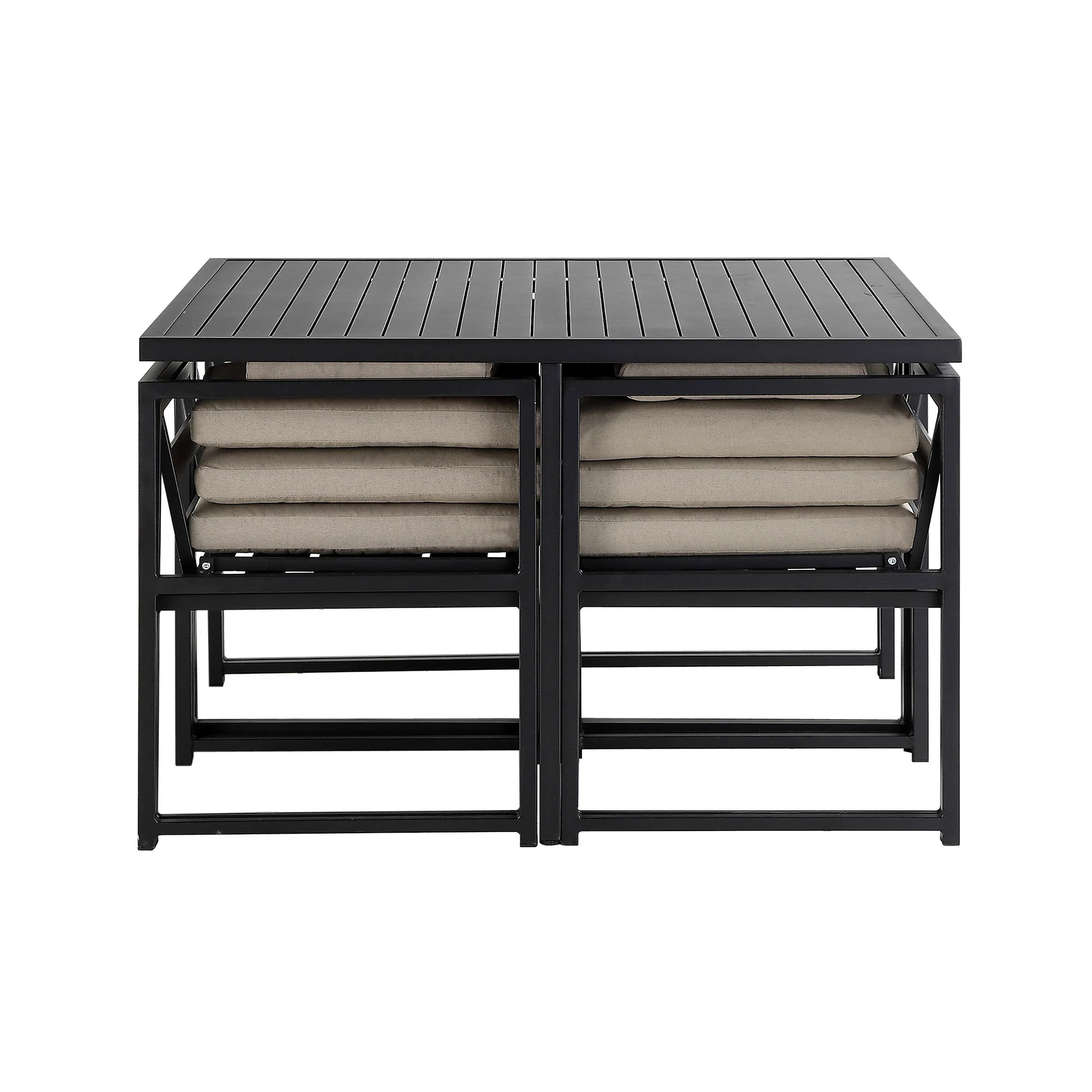 Albany Aluminium 9-Piece Outdoor Cube Dining Set,Taupe - Image 9
