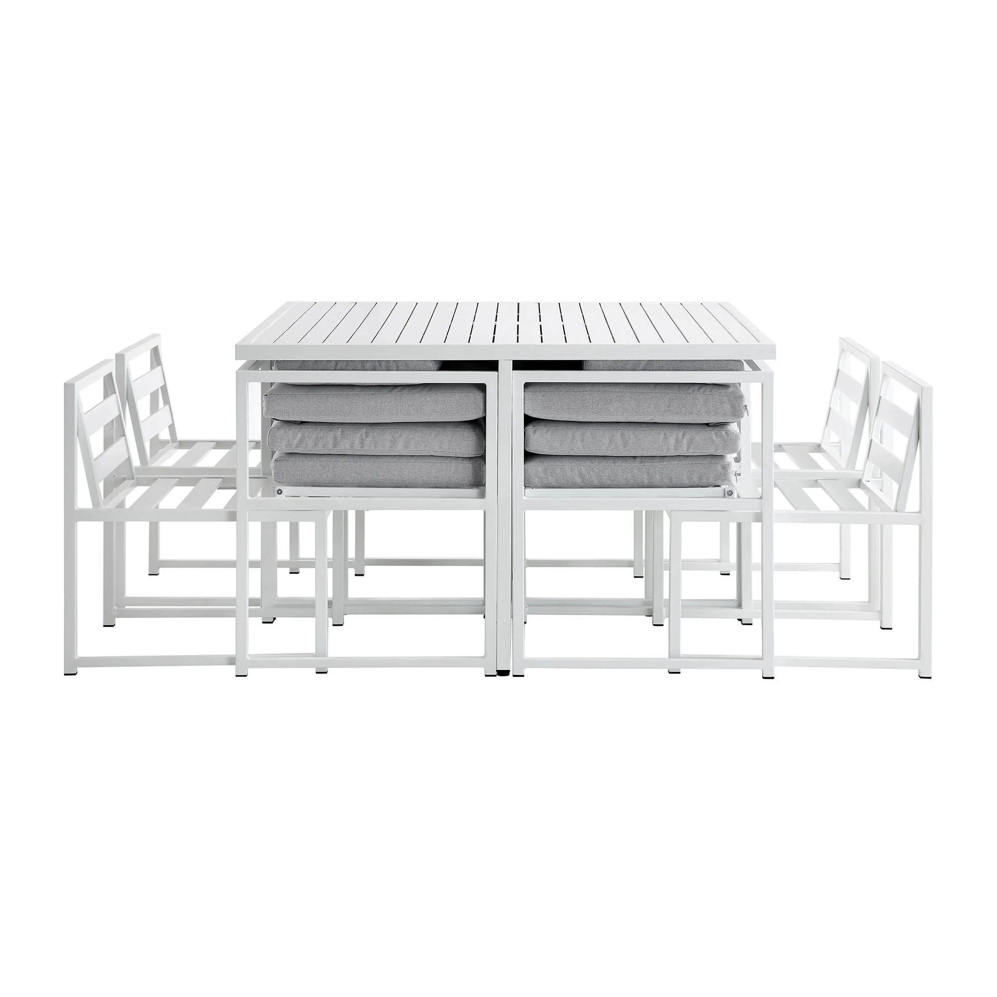 Albany Aluminium 9-Piece Outdoor Cube Dining Set, White - Image 10