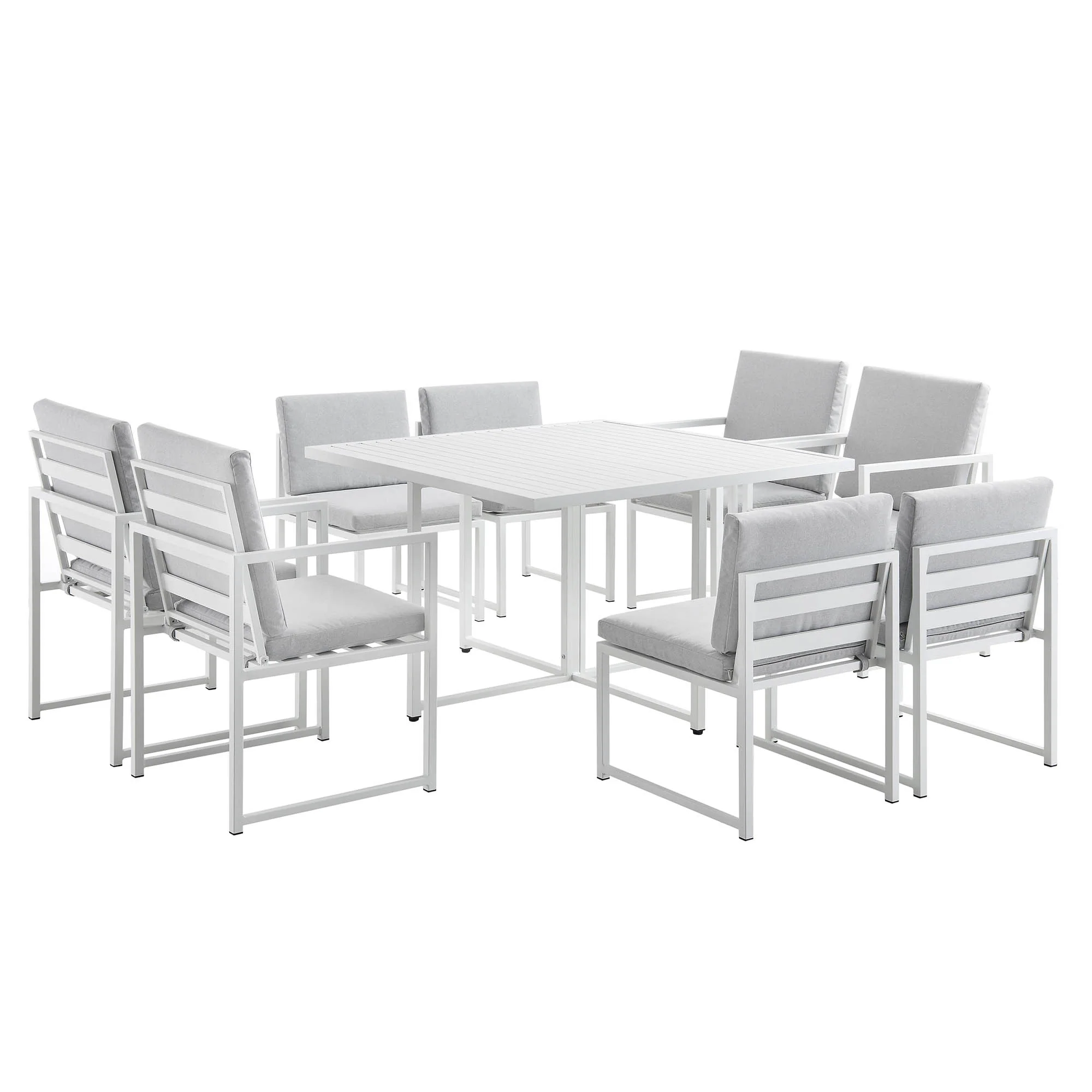 Albany Aluminium 9-Piece Outdoor Cube Dining Set, White - Image 5