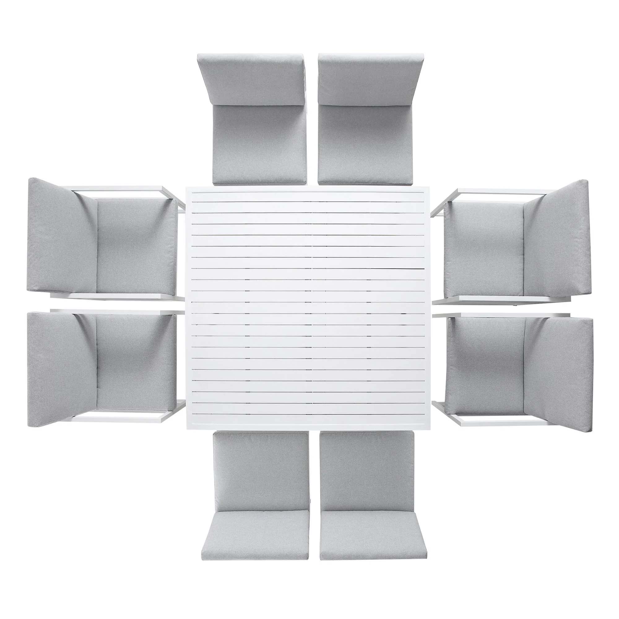 Albany Aluminium 9-Piece Outdoor Cube Dining Set, White - Image 8