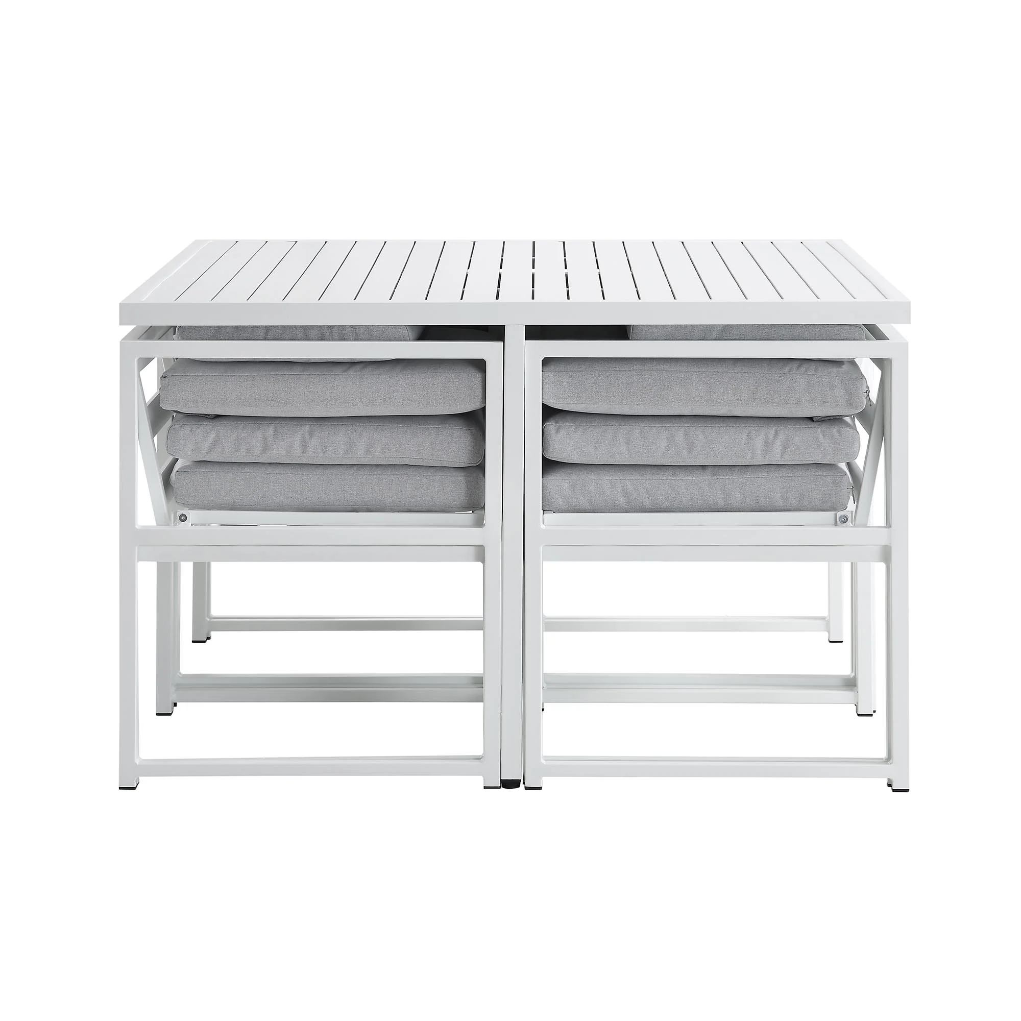 Albany Aluminium 9-Piece Outdoor Cube Dining Set, White - Image 9