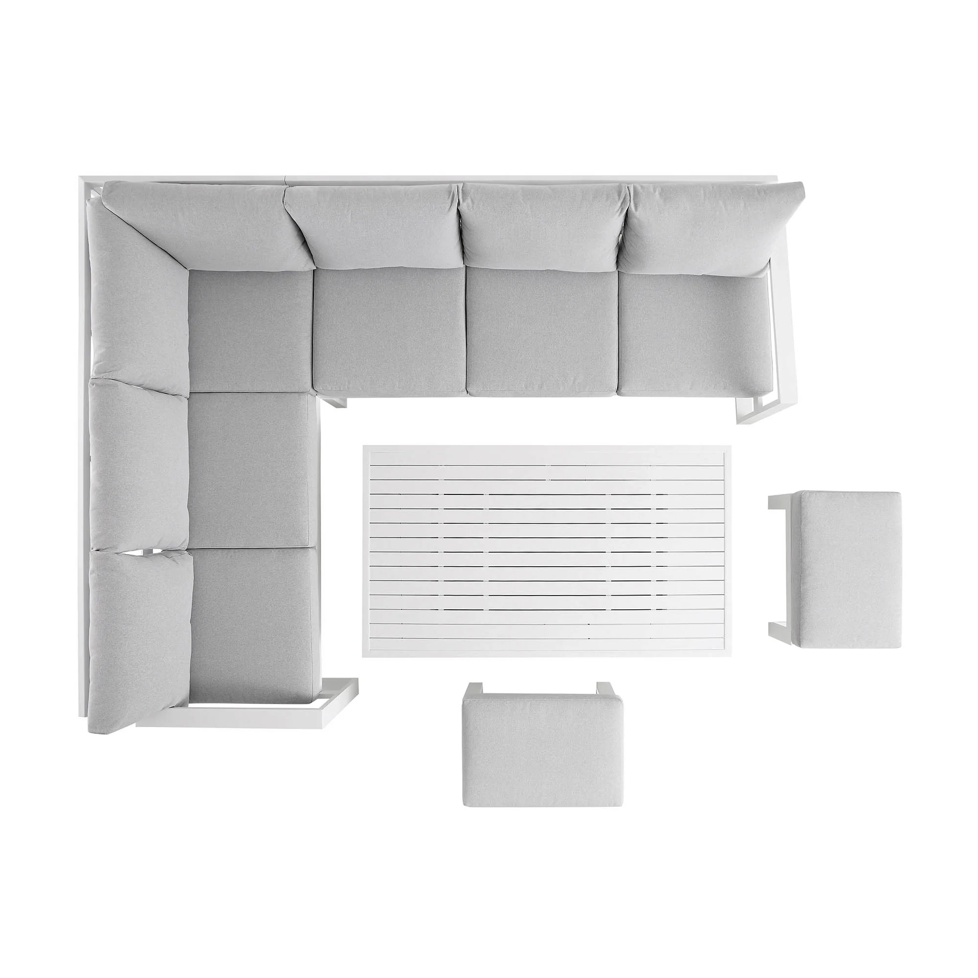 Albany Aluminium Large Corner Casual Dining Set with Rising Table, White - Image 8
