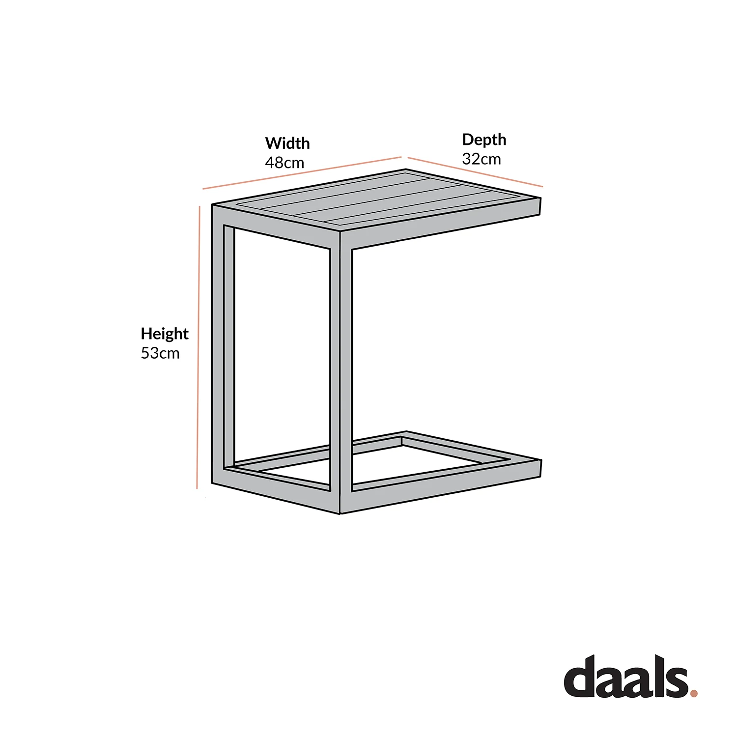 Albany Aluminium Side Table, Black - Image 2