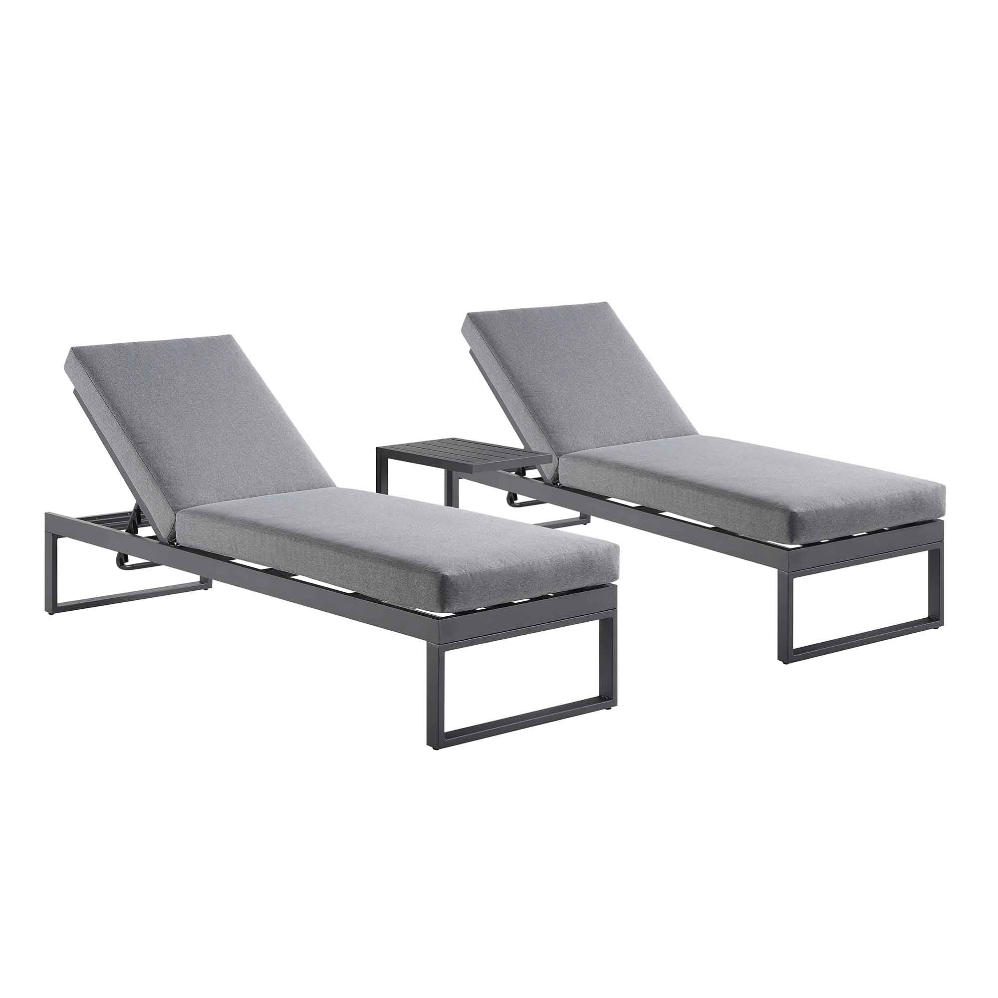 Albany Aluminium Sun Lounger and Side Table Set, Grey - Image 7