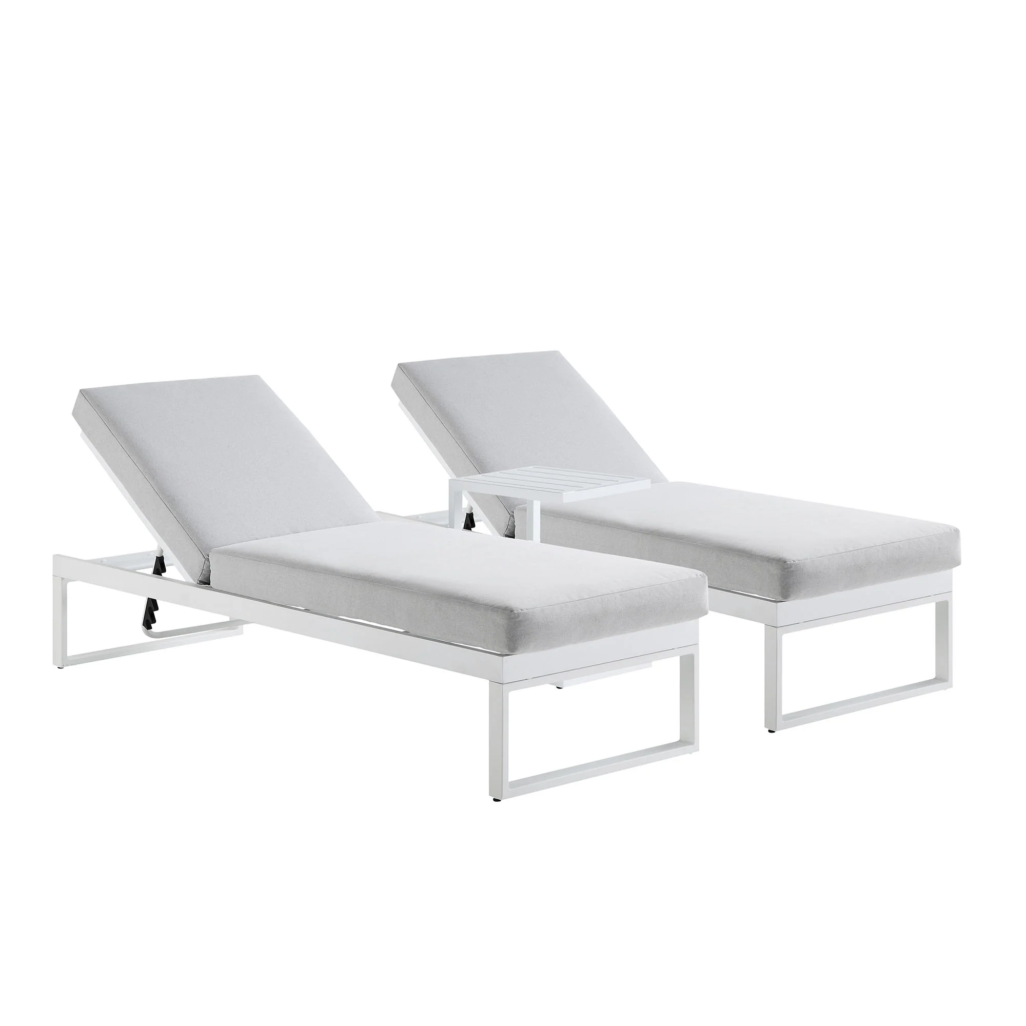 Albany Aluminium Sun Lounger and Side Table Set, White - Image 4