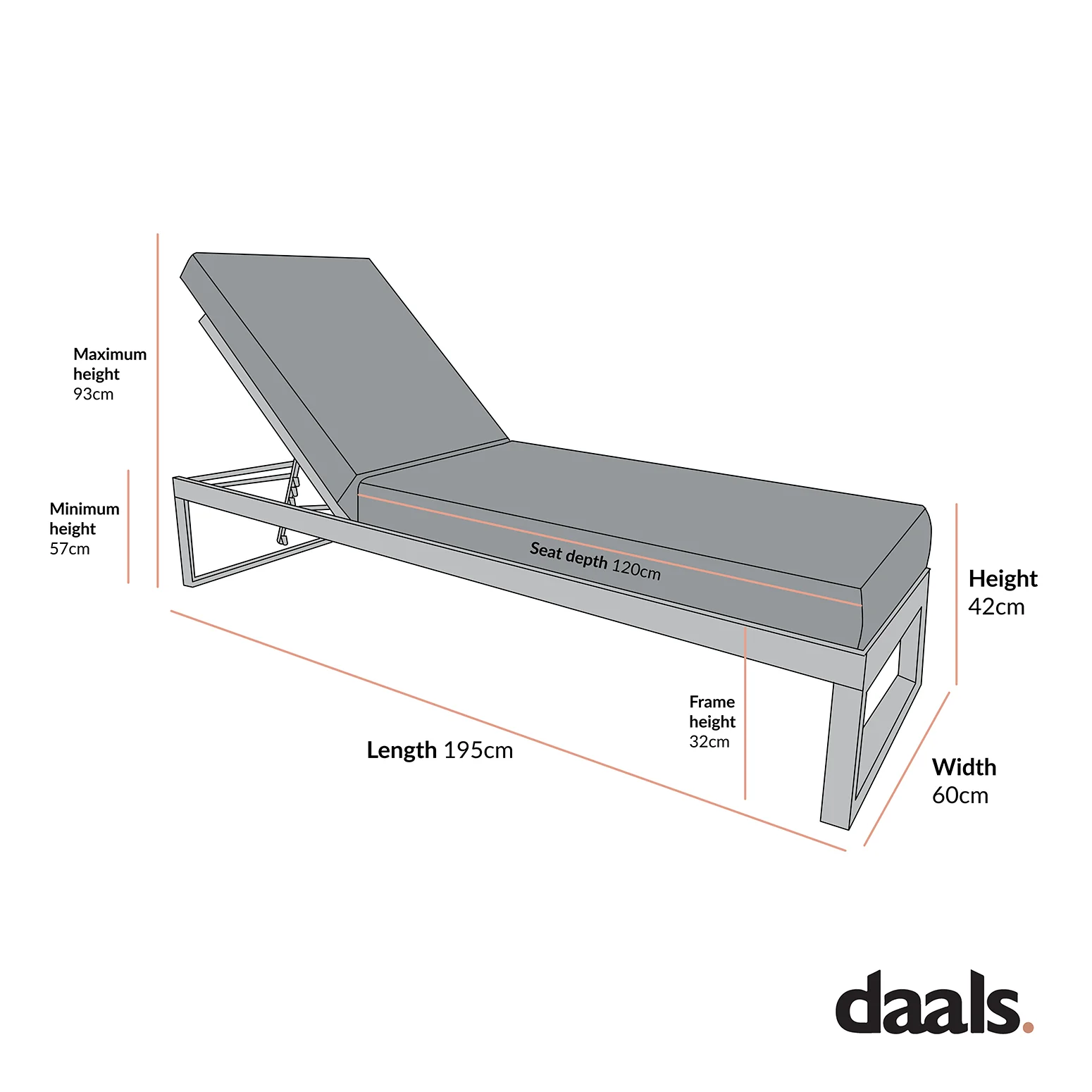 Albany Aluminium Sun Lounger, White - Image 4